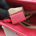 logo jacquard khaki×red Fabric × leather 104ロゴジャガード カーキ×レッド ファブリック×レザー 104