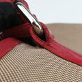 logo jacquard khaki×red Fabric × leather 104ロゴジャガード カーキ×レッド ファブリック×レザー 104