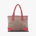 logo jacquard khaki×red Fabric × leather 104ロゴジャガード カーキ×レッド ファブリック×レザー 104