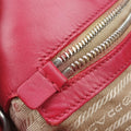 logo jacquard khaki×red Fabric × leather 104ロゴジャガード カーキ×レッド ファブリック×レザー 104