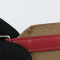 logo jacquard khaki×red Fabric × leather 104ロゴジャガード カーキ×レッド ファブリック×レザー 104