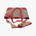 logo jacquard khaki×red Fabric × leather 104ロゴジャガード カーキ×レッド ファブリック×レザー 104