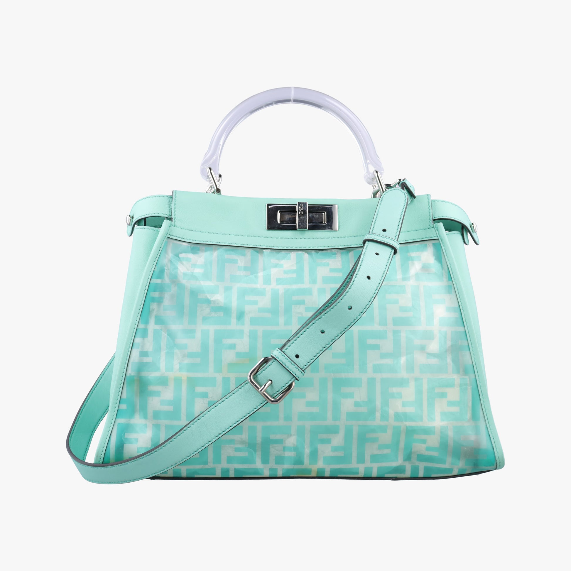 PEEKABOO Green Clear PVC× Leather 8BN290 8BN290-A3IE-198-10420ピーカブー グリーン 透明PVC× レザー 8BN290 8BN290-A3IE-198-10420