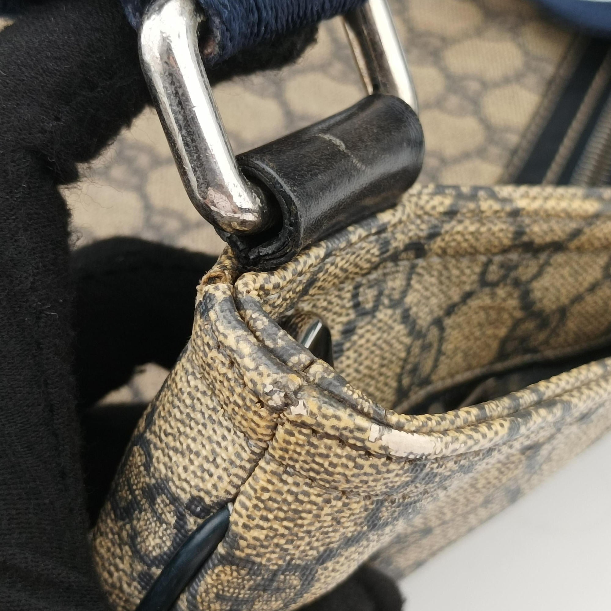 GG Supreme Messenger Brown×Navy PVC coated canvas 295257 GGスプリーム メッセンジャー ブラウン×ネイビー PVCコーティングキャンバス 295257 
