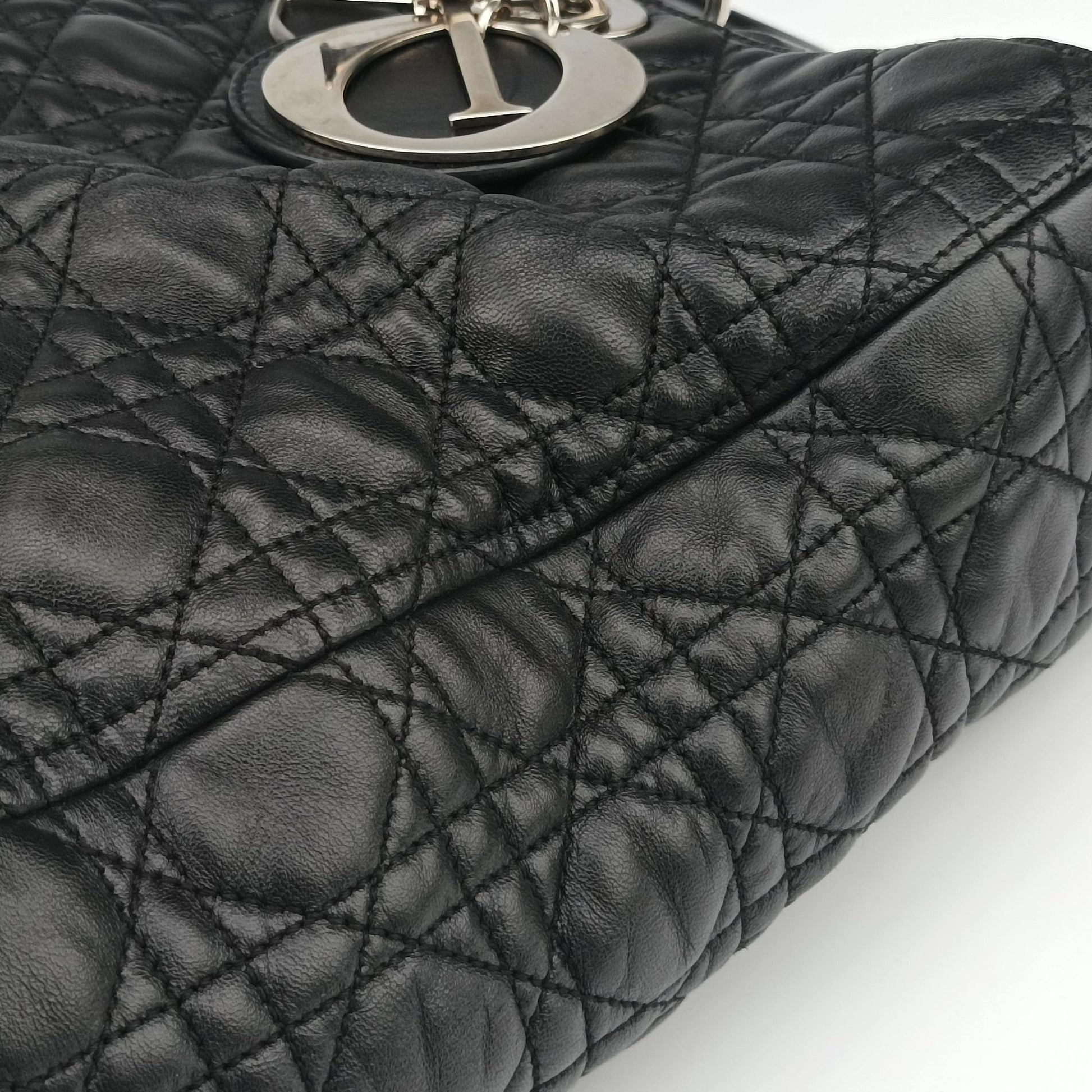 Lady Dior Black lambskin 16-MA-0120レディディオール ブラック ラムスキン 16-MA-0120