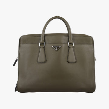 Business Briefcase Green Leather 2VE368 7/Iビジネス ブリーフケース グリーン レザー 2VE368 7/I
