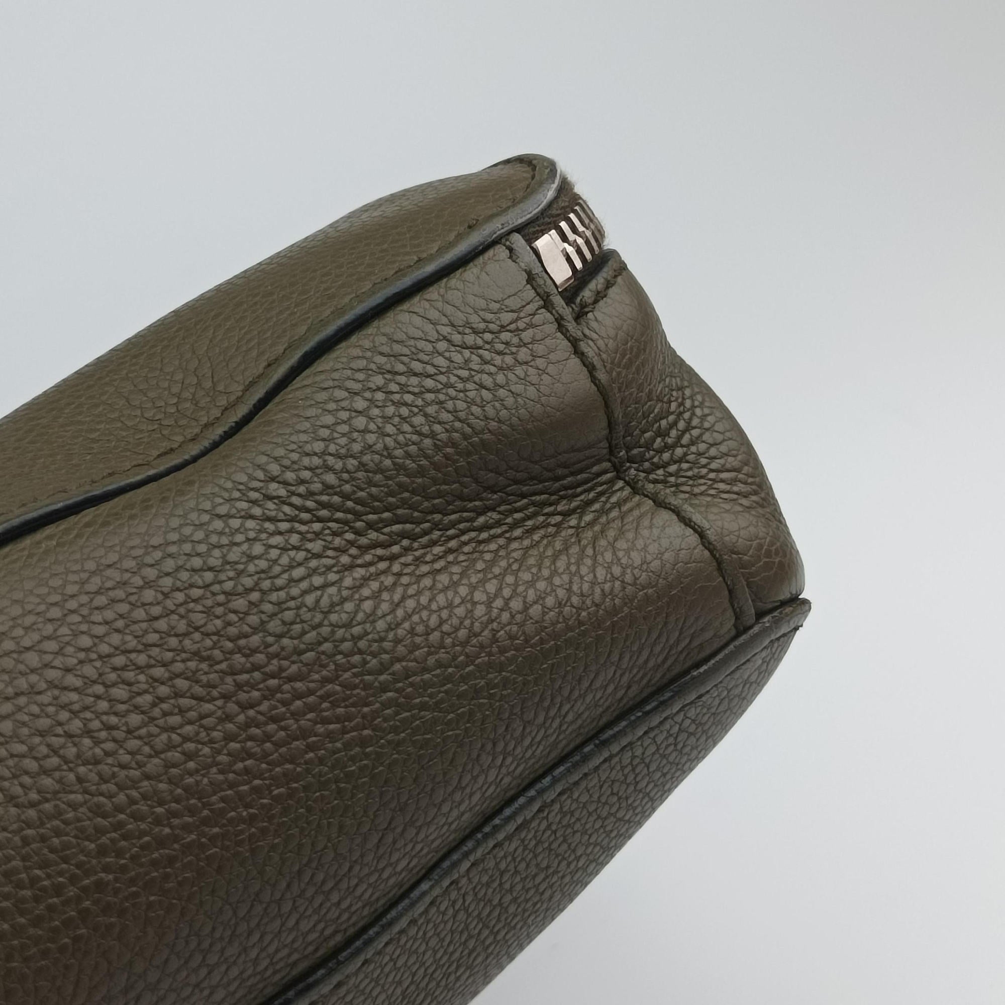 Business Briefcase Green Leather 2VE368 7/Iビジネス ブリーフケース グリーン レザー 2VE368 7/I