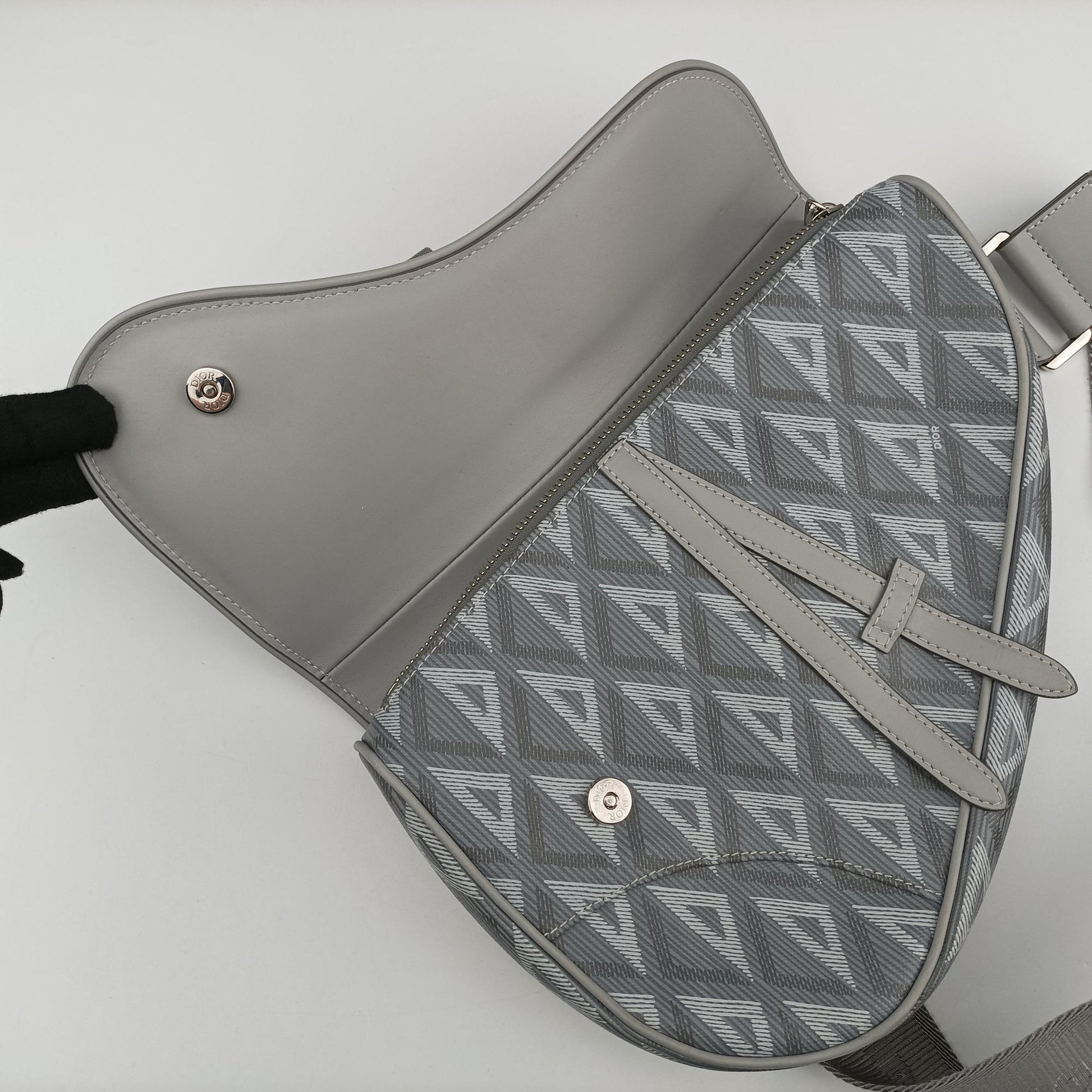 Saddle Grey PVC coated canvas × leather 27-BO-1221 IC Chipサドル グレー PVCコーティングキャンバス×レザー 27-BO-1221 ICチップ