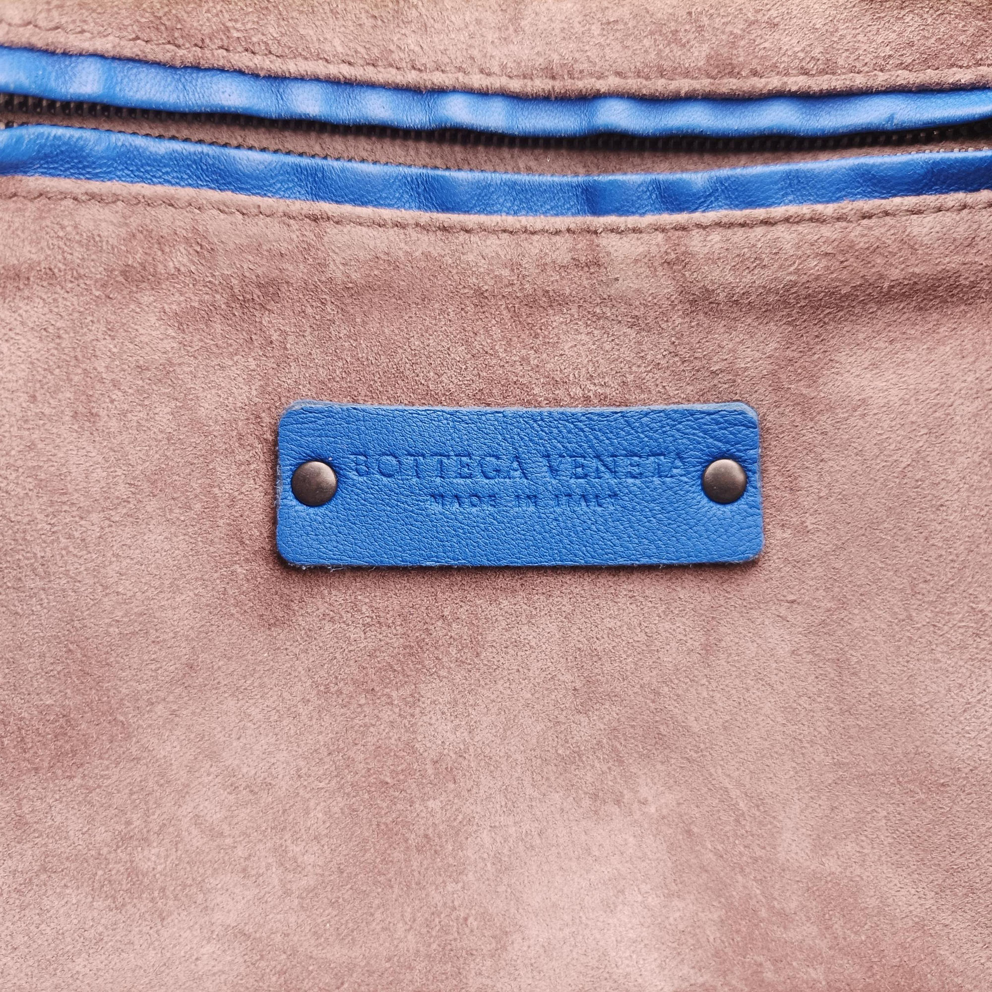 NODINI Intrecciato Blue lambskin B04622158Uノディーニ イントレチャート ブルー ラムスキン B04622158U