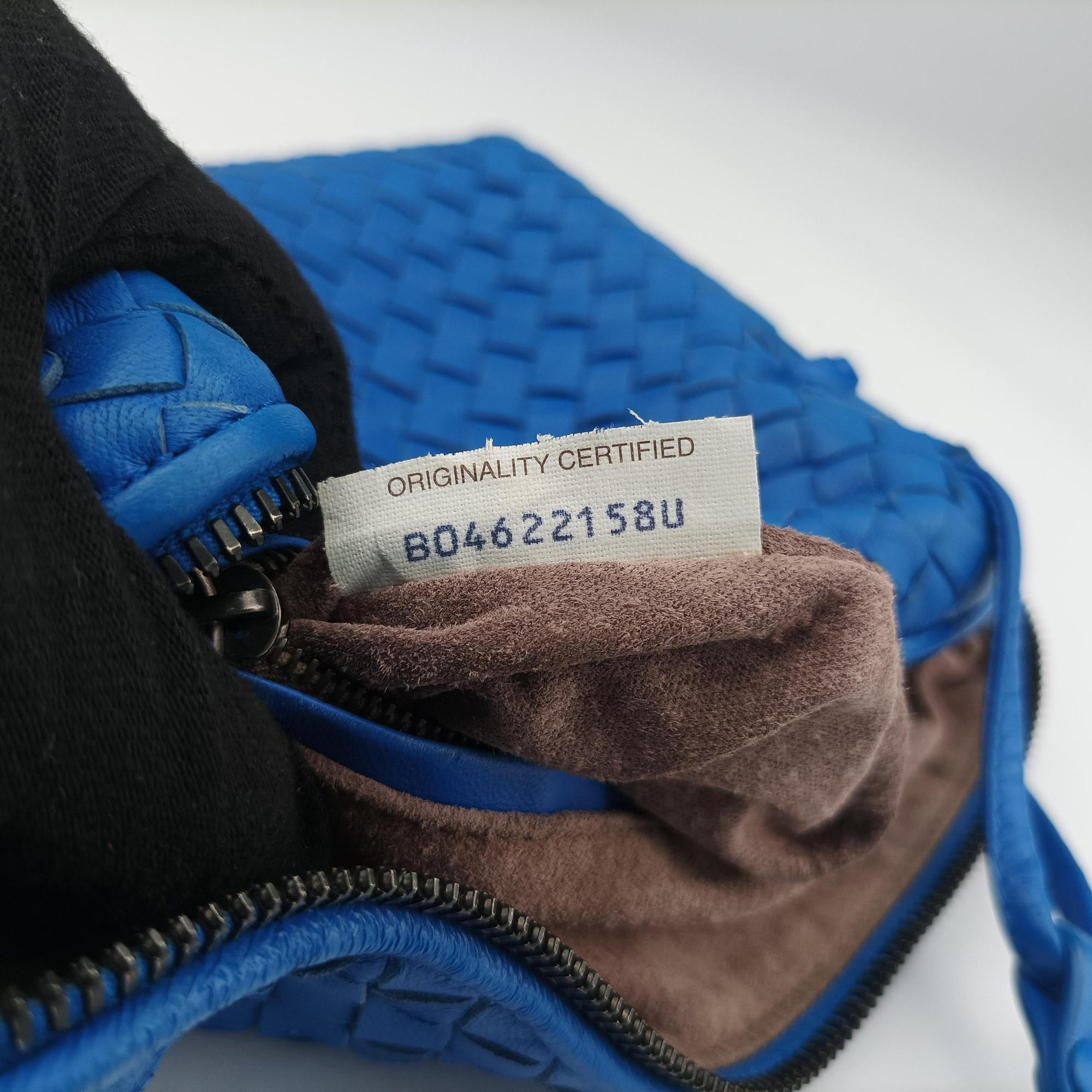 NODINI Intrecciato Blue lambskin B04622158Uノディーニ イントレチャート ブルー ラムスキン B04622158U