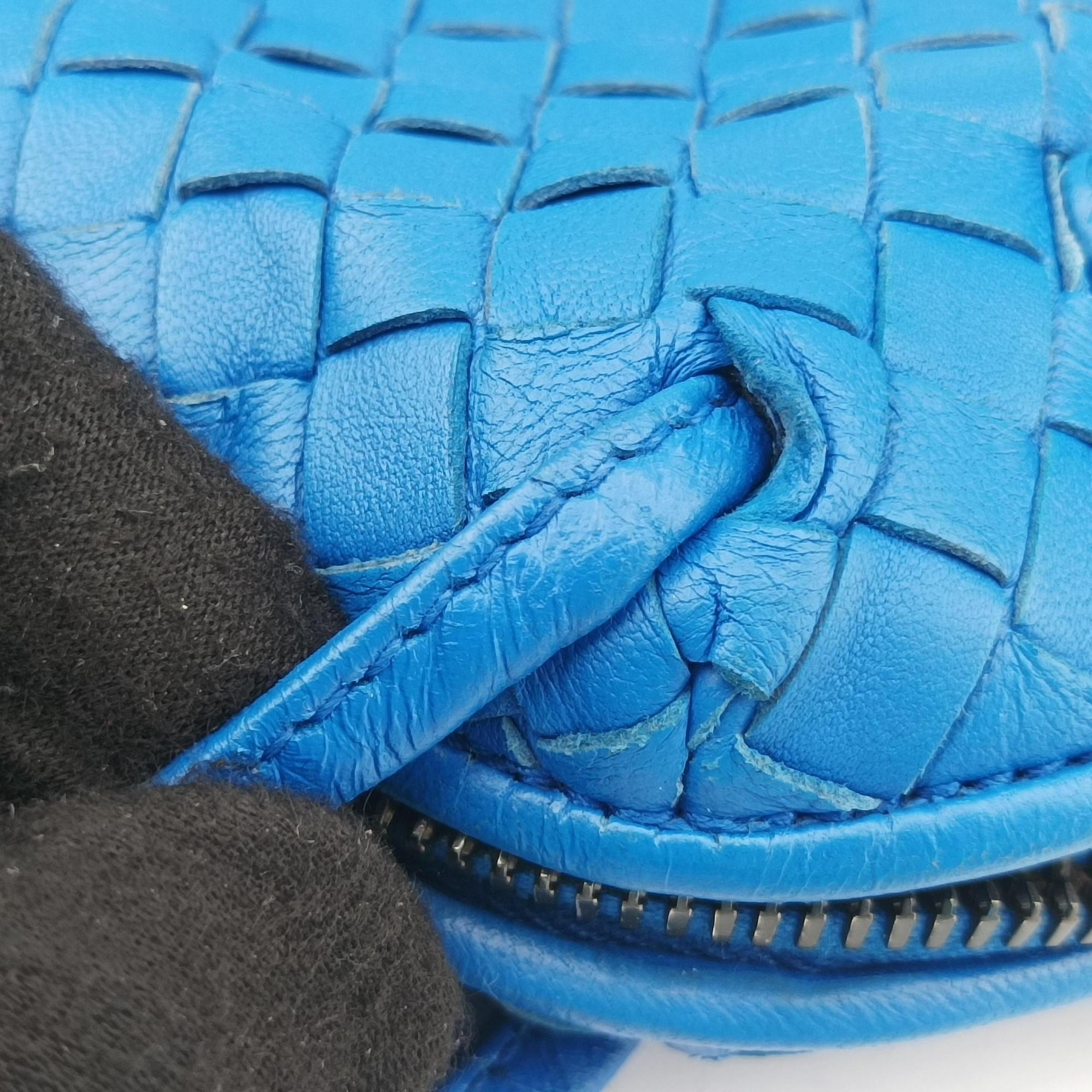 NODINI Intrecciato Blue lambskin B04622158Uノディーニ イントレチャート ブルー ラムスキン B04622158U