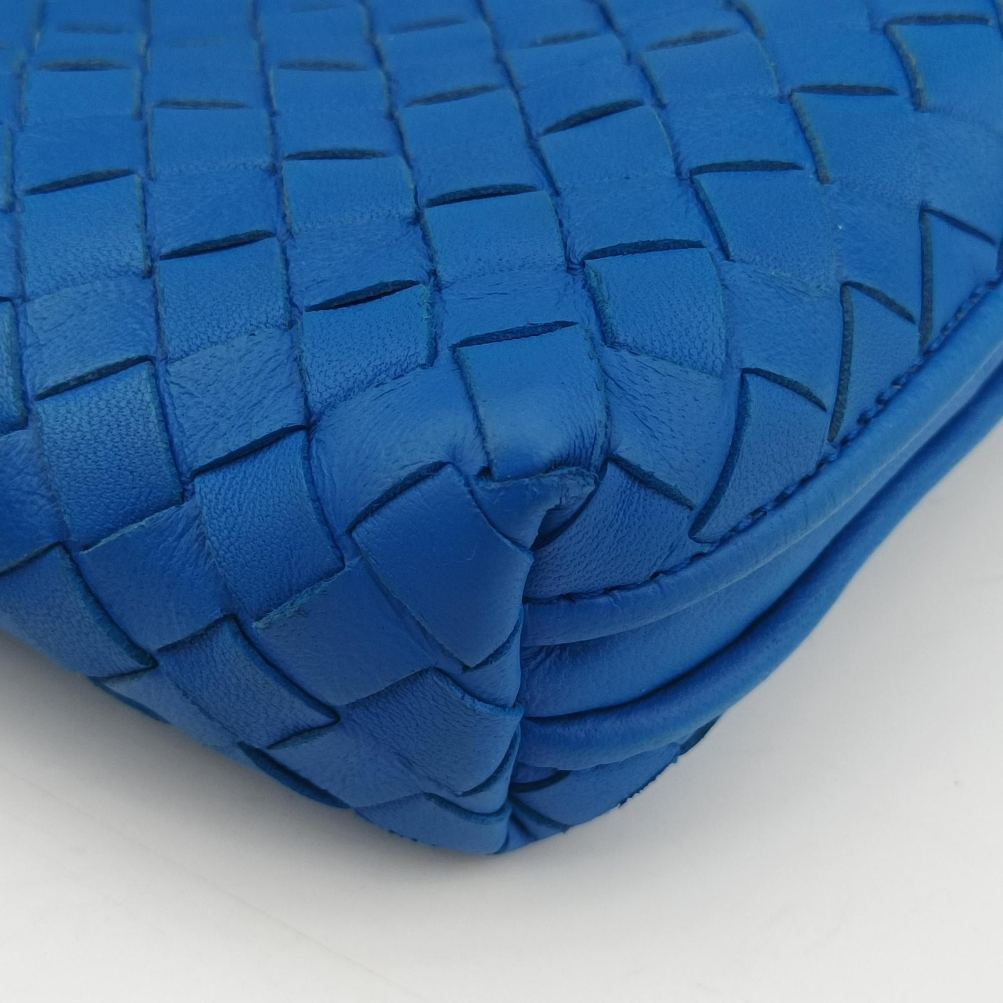 NODINI Intrecciato Blue lambskin B04622158Uノディーニ イントレチャート ブルー ラムスキン B04622158U
