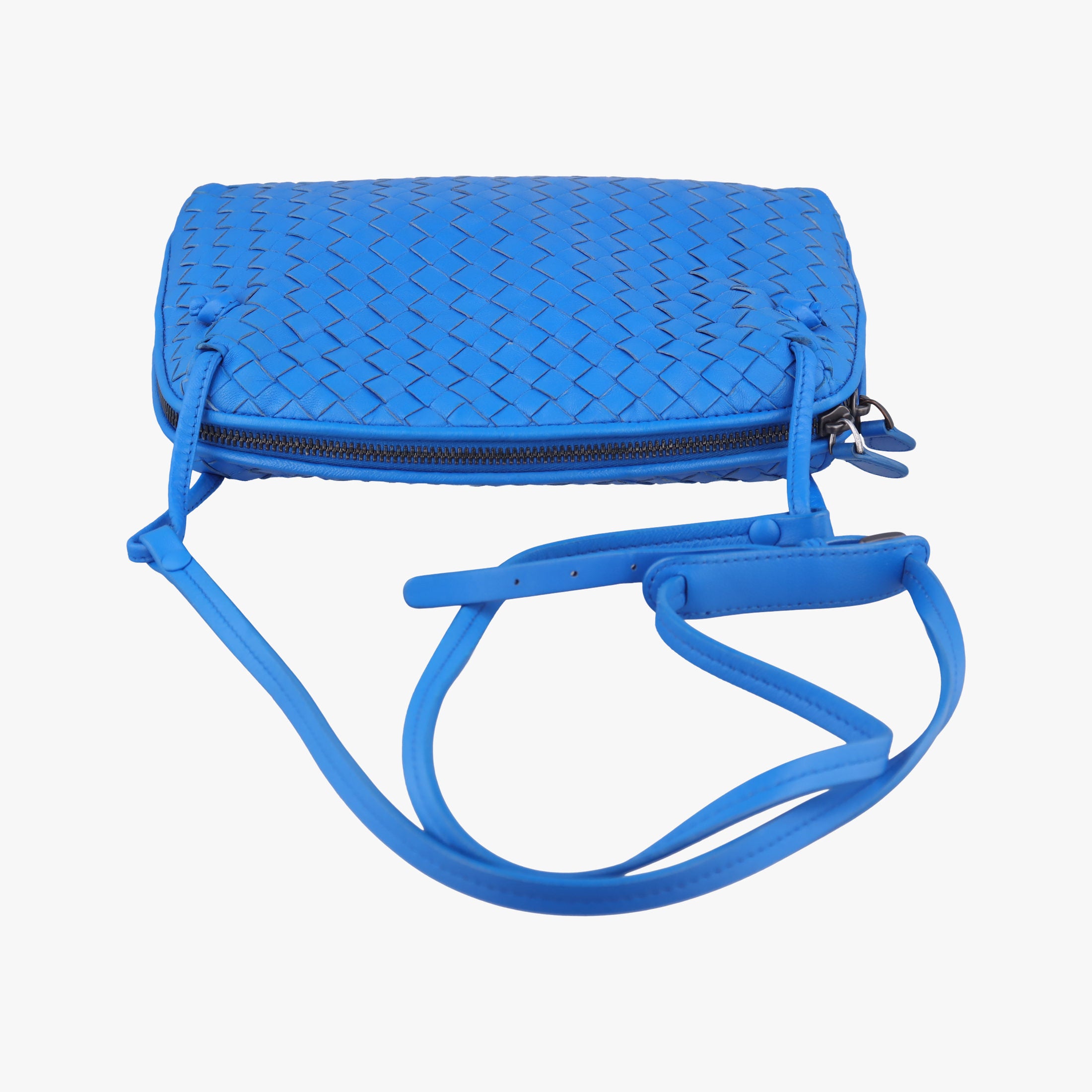 NODINI Intrecciato Blue lambskin B04622158Uノディーニ イントレチャート ブルー ラムスキン B04622158U