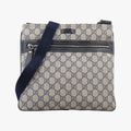 GG Supreme Messenger Beige × Navy PVC coated canvas×leather 295257 I014856609GGスプリーム メッセンジャー ベージュ×ネイビー PVCコーティングキャンバス×レザー 295257 I014856609