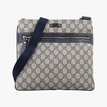 GG Supreme Messenger Beige × Navy PVC coated canvas×leather 295257 I014856609GGスプリーム メッセンジャー ベージュ×ネイビー PVCコーティングキャンバス×レザー 295257 I014856609
