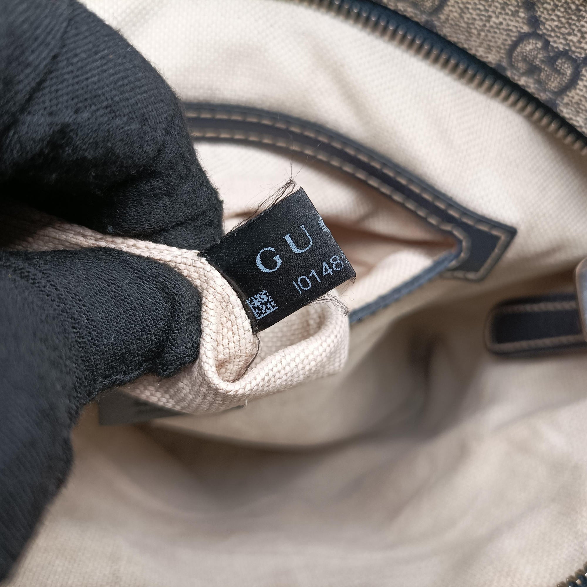 GG Supreme Messenger Beige × Navy PVC coated canvas×leather 295257 I014856609GGスプリーム メッセンジャー ベージュ×ネイビー PVCコーティングキャンバス×レザー 295257 I014856609