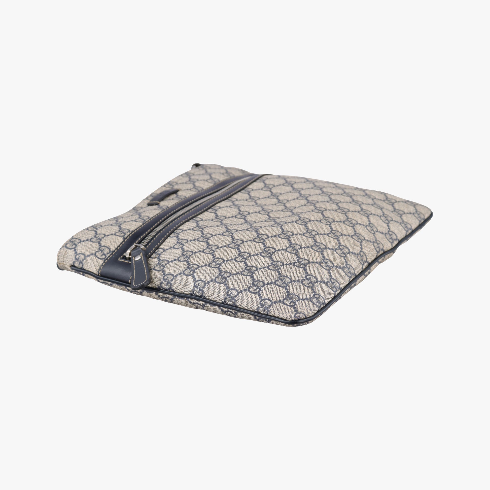 GG Supreme Messenger Beige × Navy PVC coated canvas×leather 295257 I014856609GGスプリーム メッセンジャー ベージュ×ネイビー PVCコーティングキャンバス×レザー 295257 I014856609