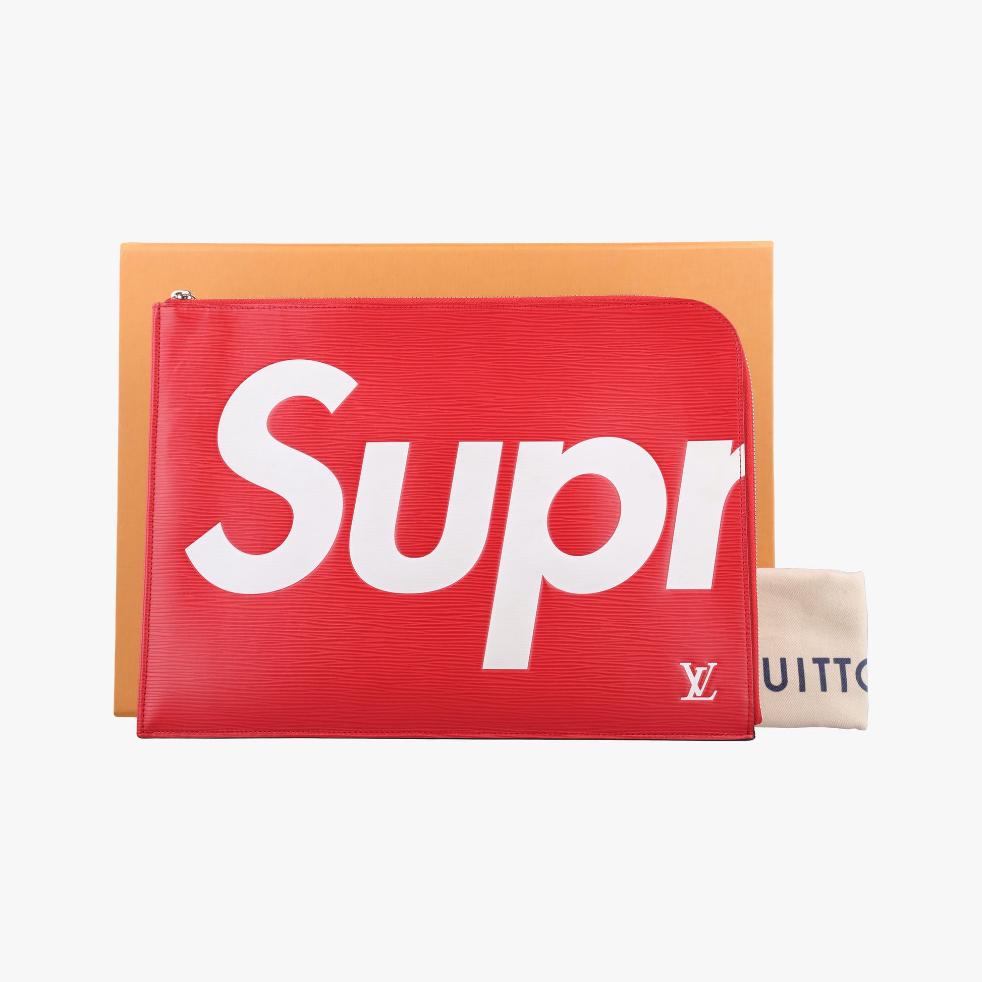 Pochette Jour GM Supreme Collaboration Rouge×White epi M67722 TJ2137ポシェット ジュール GM シュプリーム コラボ ルージュ×ホワイト エピ M67722 TJ2137