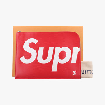 Pochette Jour GM Supreme Collaboration Rouge×White epi M67722 TJ2137ポシェット ジュール GM シュプリーム コラボ ルージュ×ホワイト エピ M67722 TJ2137