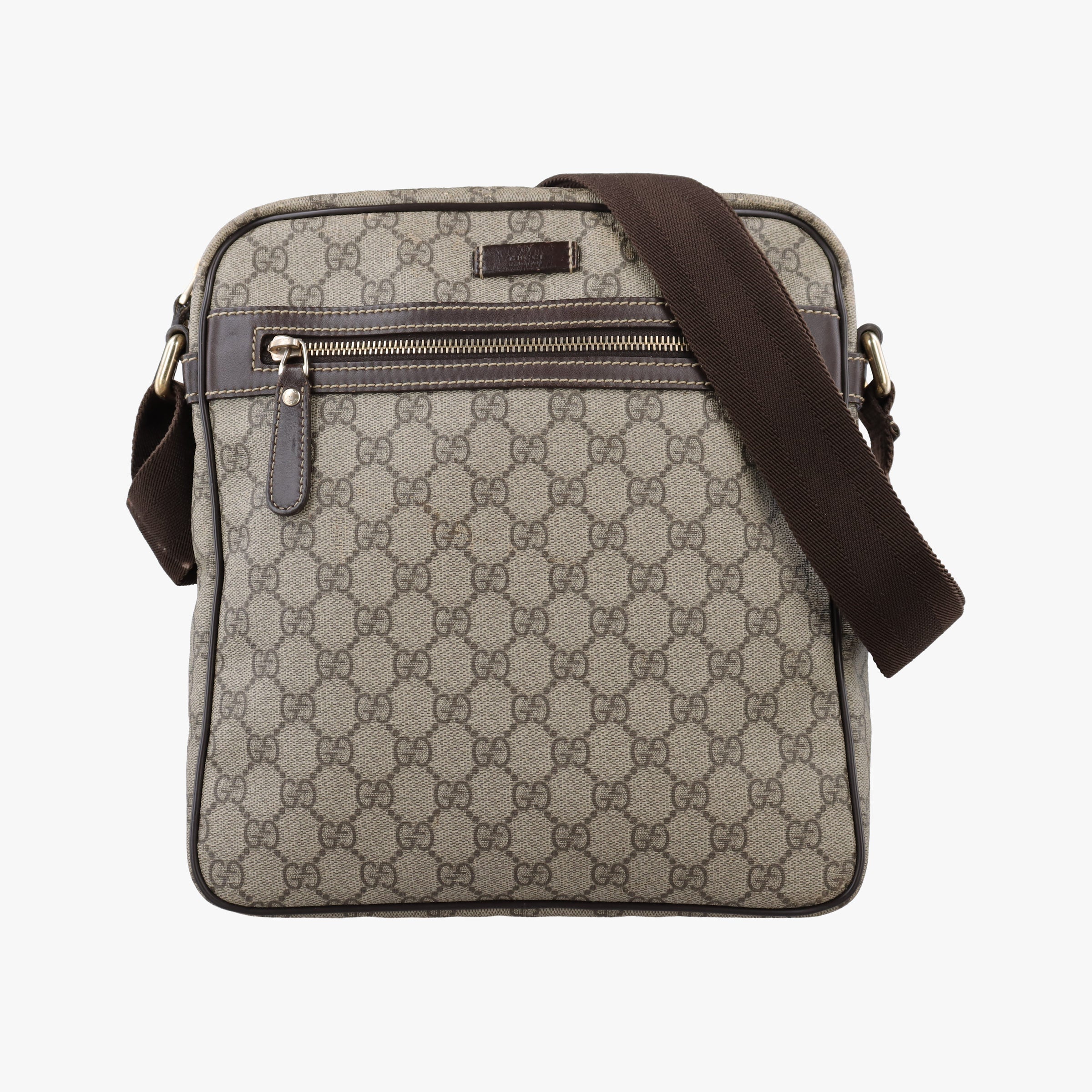 GG Imprime Messenger Beige×Brown PVC coated canvas×Leather 201448 F013949693GGインプリメ メッセンジャー ベージュ×ブラウン PVCコーティングキャンバス×レザー 201448 F013949693