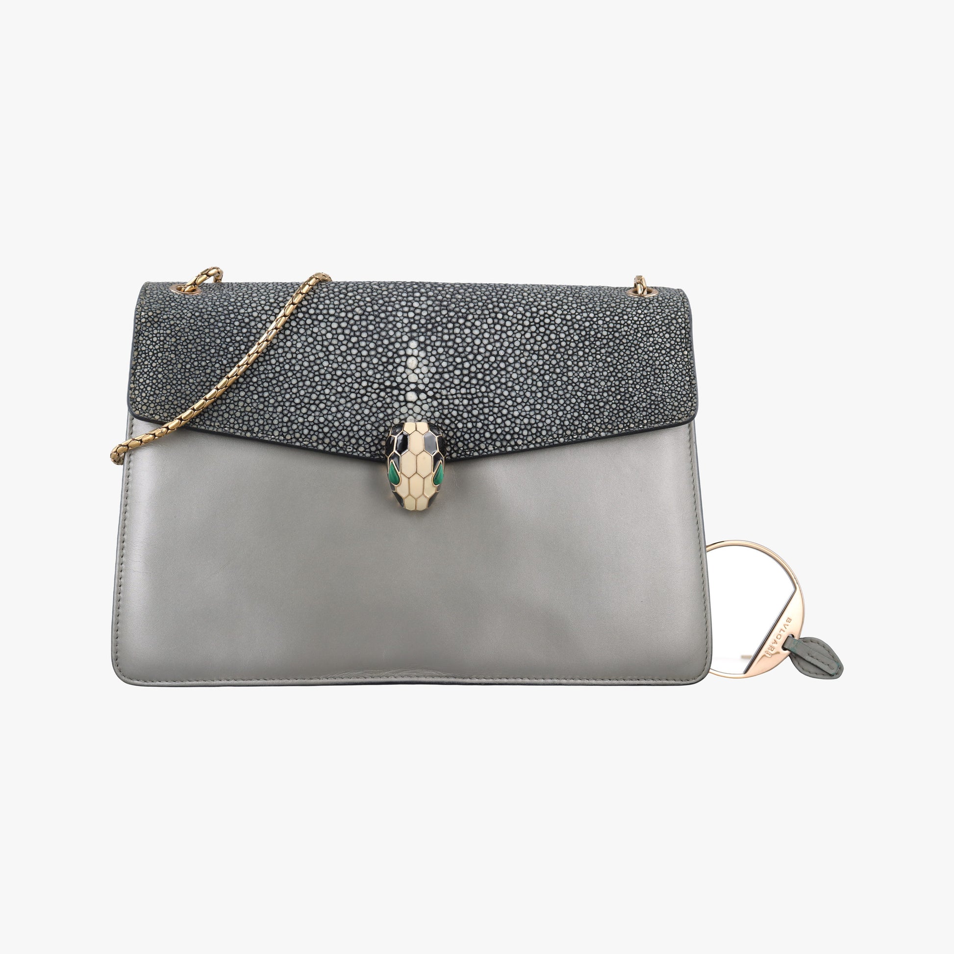 SERPENTI FOREVER Grey Galuchat Skin×Leather RP.C15.39026セルペンティ フォーエバー グレー ガルーシャスキン×レザー RP.C15.39026