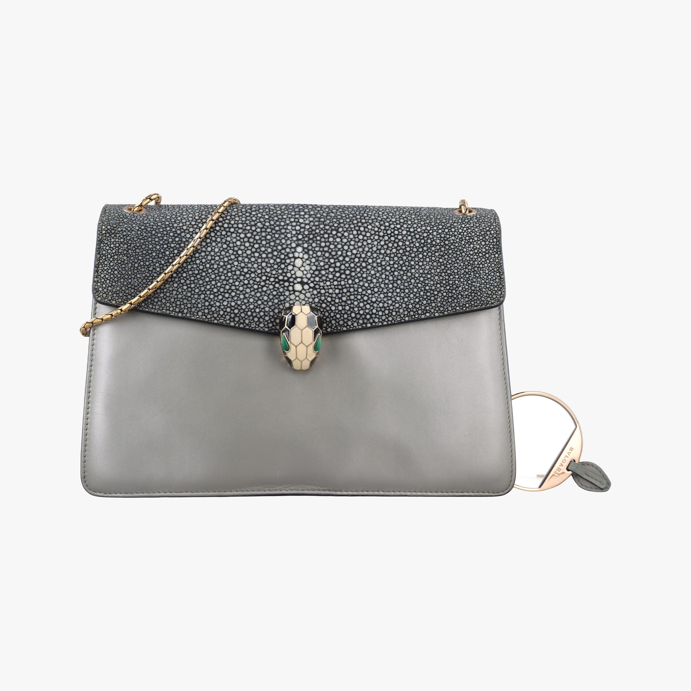 SERPENTI FOREVER Grey Galuchat Skin×Leather RP.C15.39026セルペンティ フォーエバー グレー ガルーシャスキン×レザー RP.C15.39026