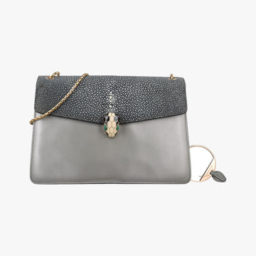 SERPENTI FOREVER Grey Galuchat Skin×Leather RP.C15.39026セルペンティ フォーエバー グレー ガルーシャスキン×レザー RP.C15.39026