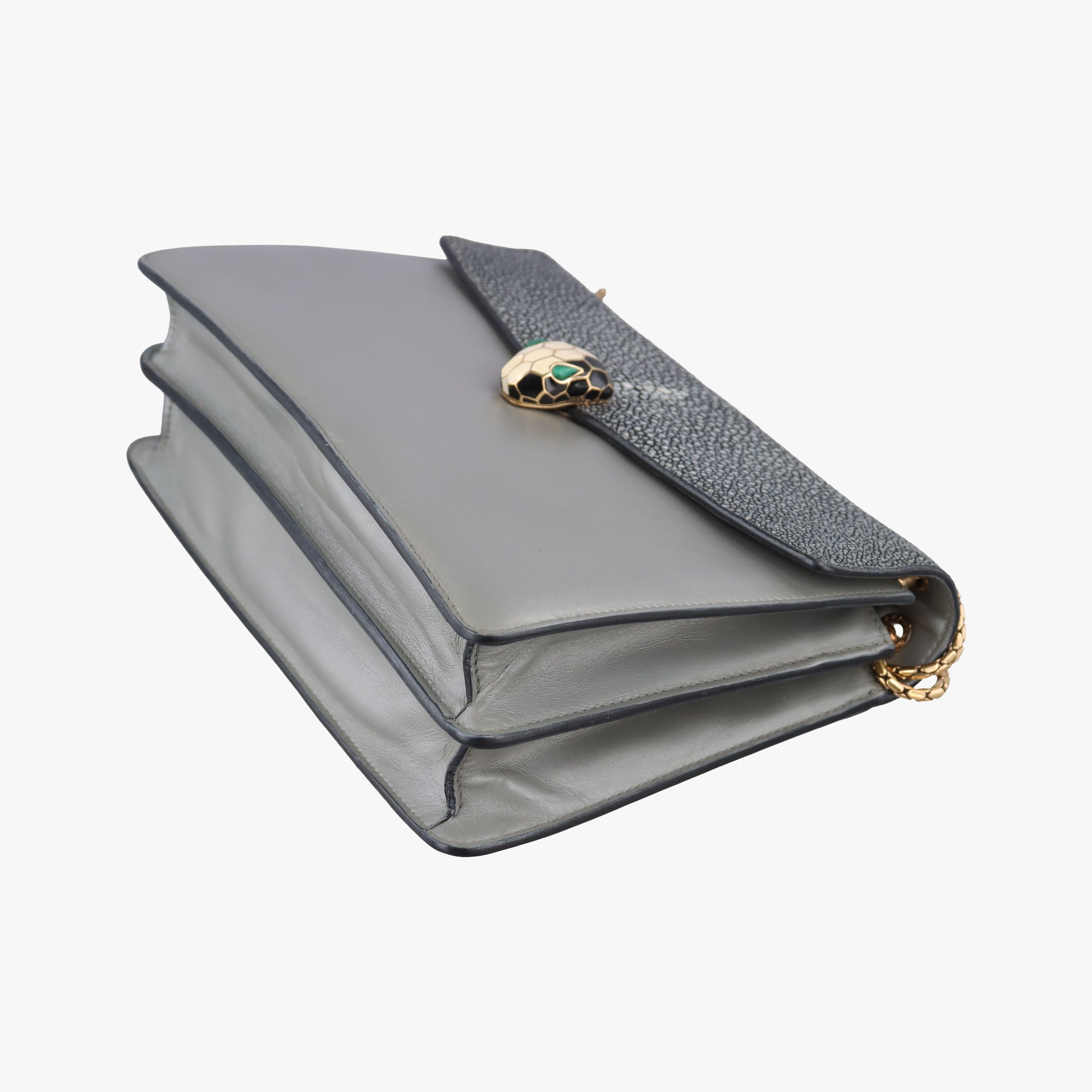 SERPENTI FOREVER Grey Galuchat Skin×Leather RP.C15.39026セルペンティ フォーエバー グレー ガルーシャスキン×レザー RP.C15.39026