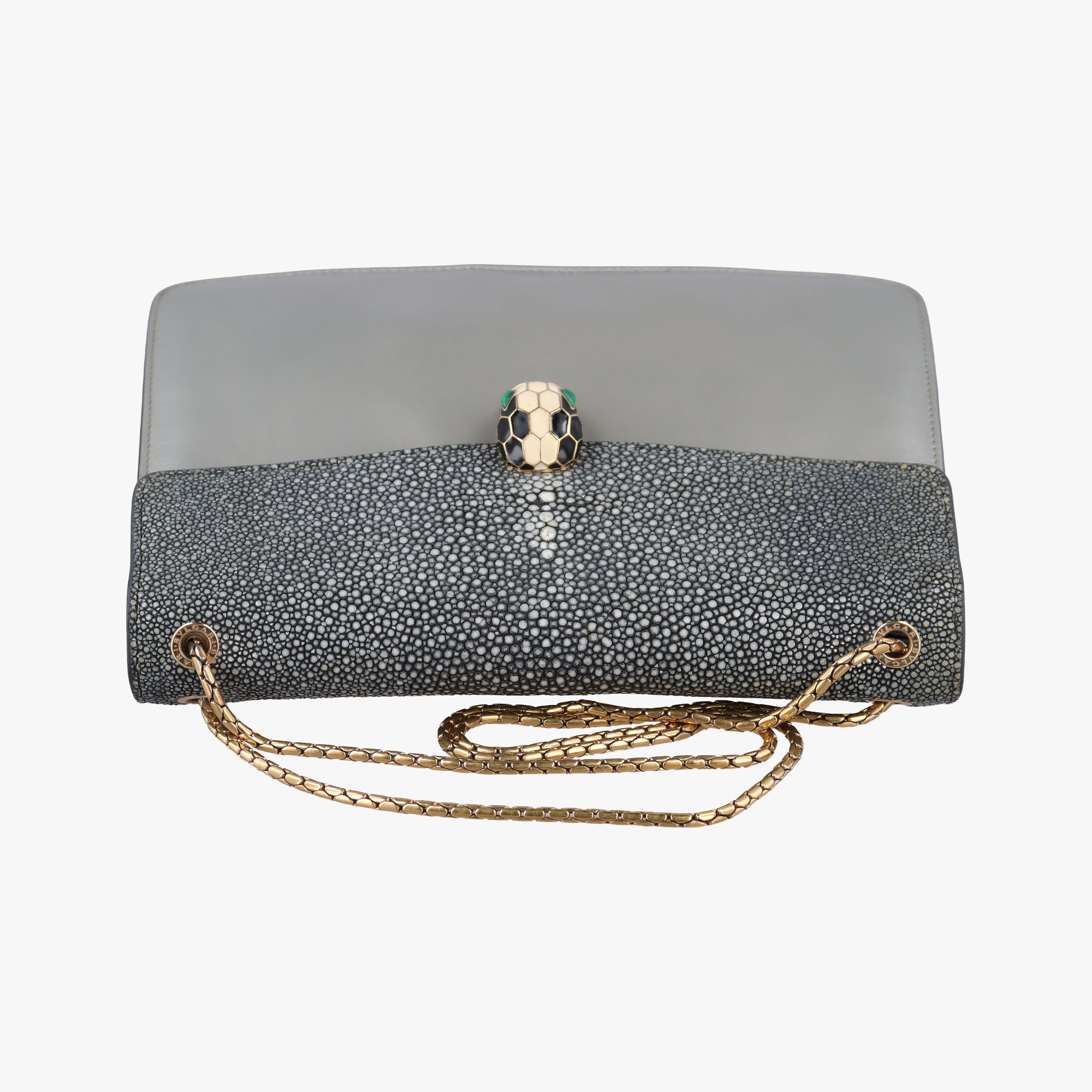 SERPENTI FOREVER Grey Galuchat Skin×Leather RP.C15.39026セルペンティ フォーエバー グレー ガルーシャスキン×レザー RP.C15.39026