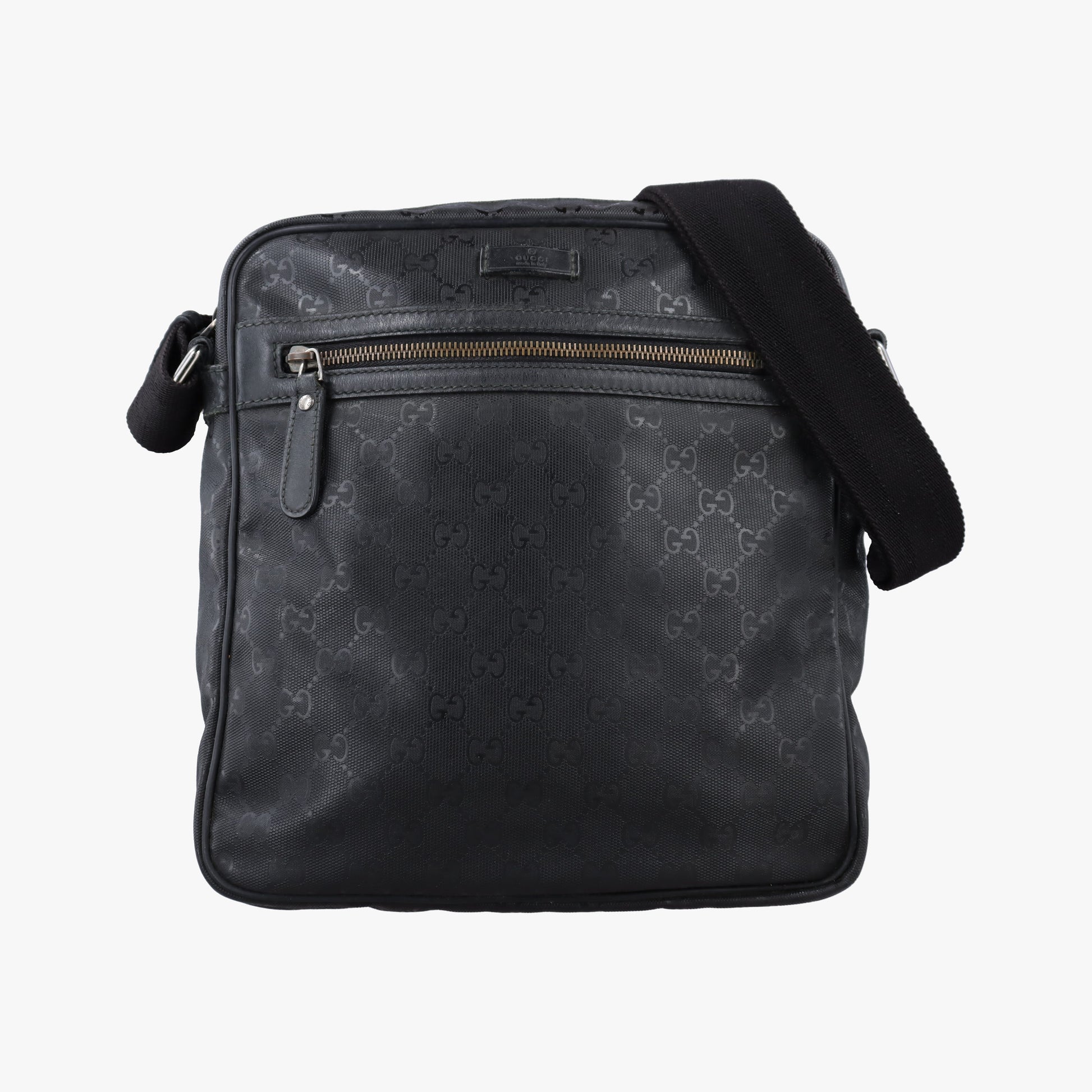 GG Imprime Messenger Black PVC coated canvas 201448 I010359049GGインプリメ メッセンジャー ブラック PVCコーティングキャンバス 201448 I010359049