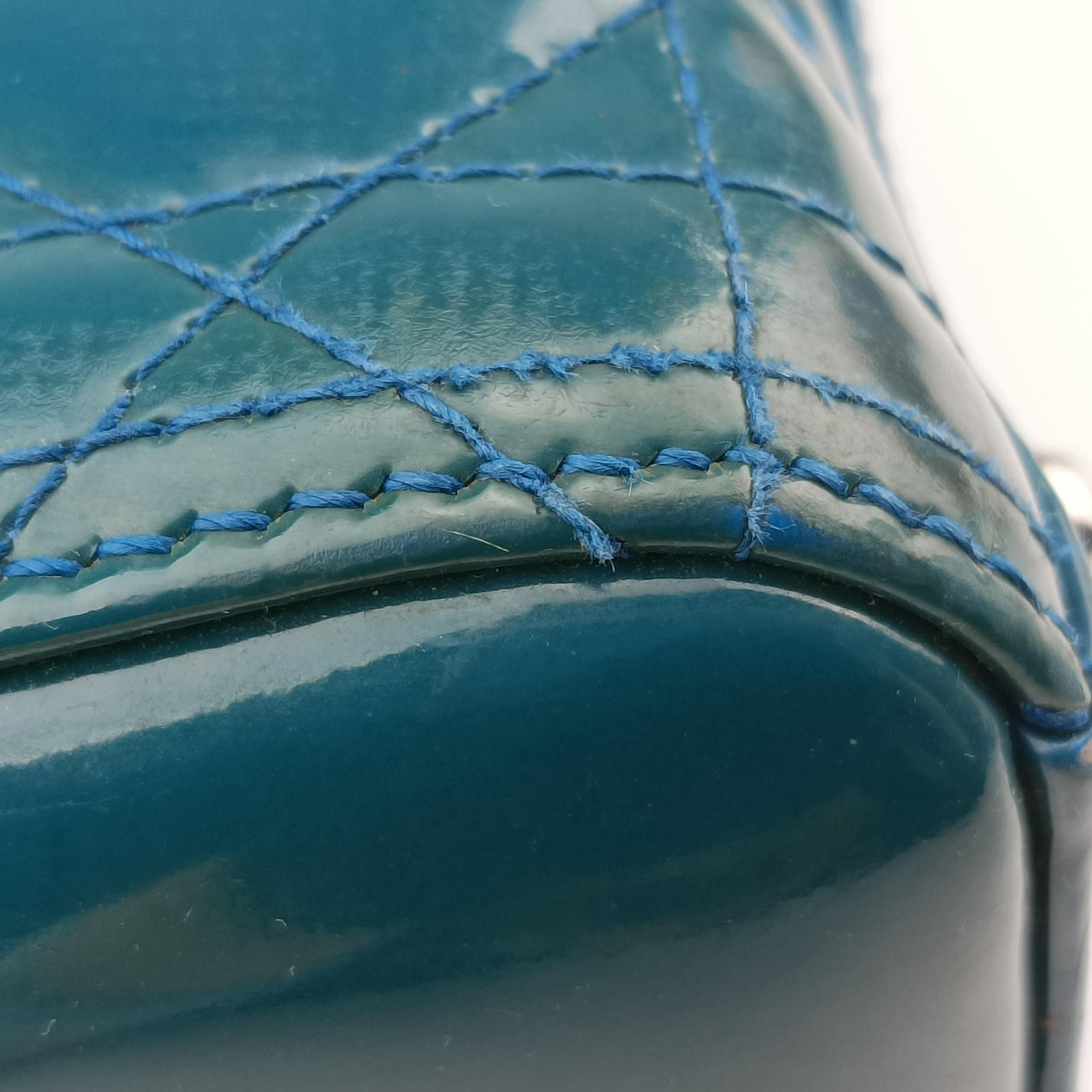 Lady Dior Blue Patent　Leather 16-BO-1102レディディオール ブルー パテント 16-BO-1102