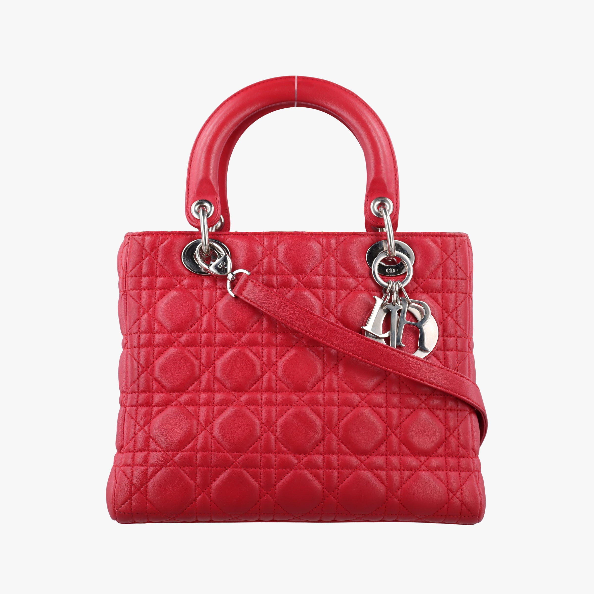 Lady Dior Red lambskin 11-MA-0089レディディオール レッド ラムスキン 11-MA-0089