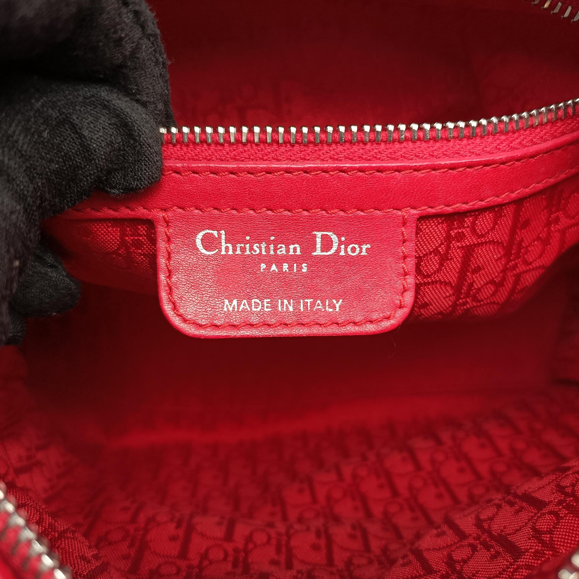Lady Dior Red lambskin 11-MA-0089レディディオール レッド ラムスキン 11-MA-0089