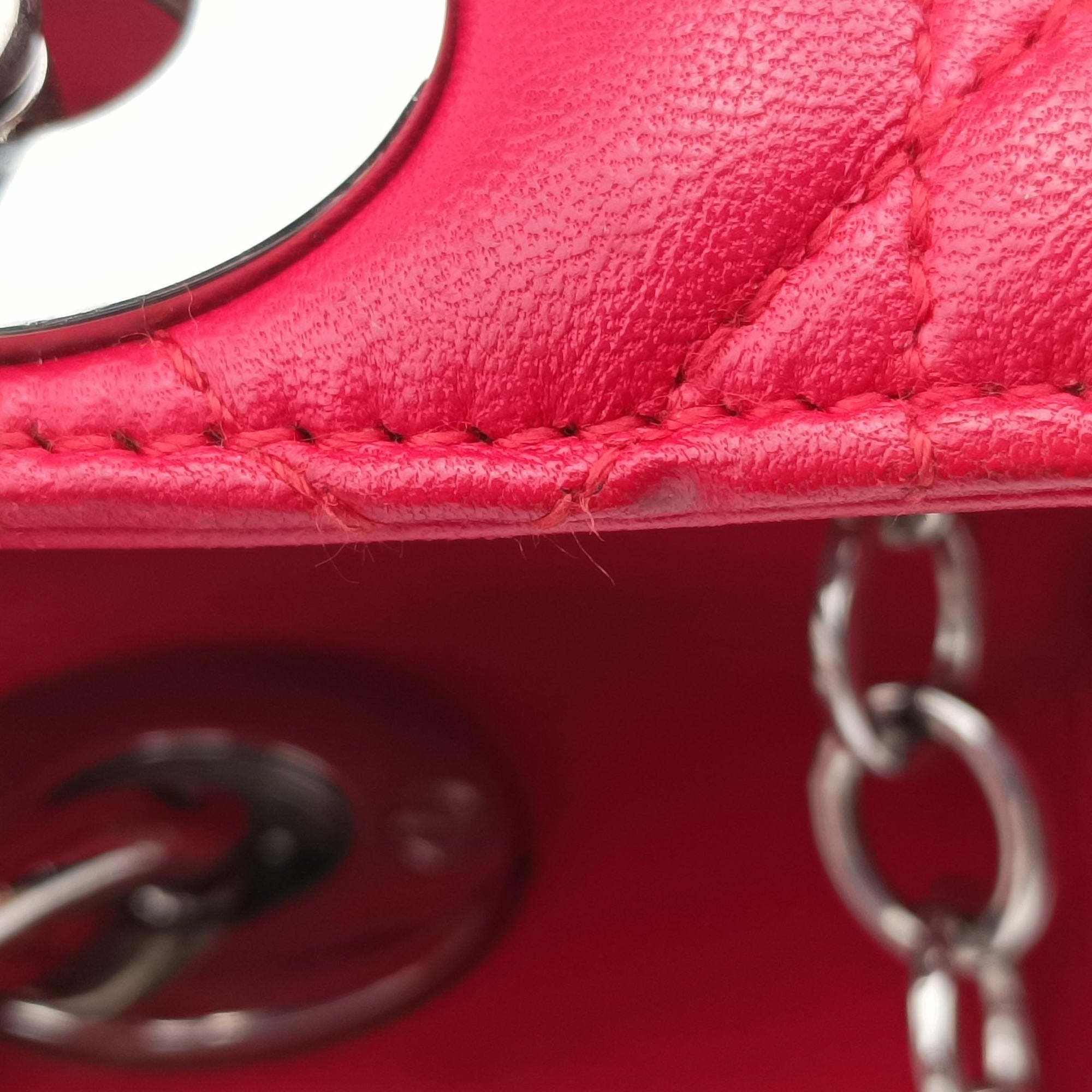 Lady Dior Red lambskin 11-MA-0089レディディオール レッド ラムスキン 11-MA-0089