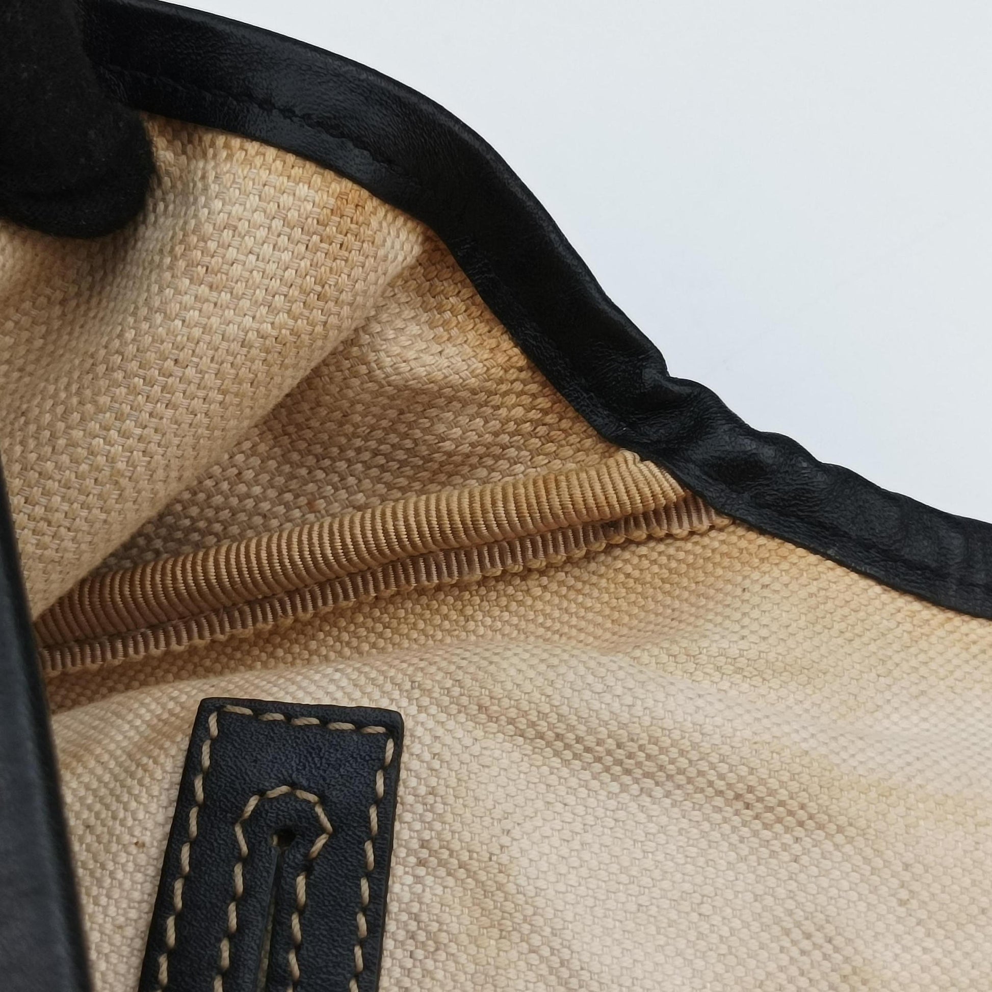 GG Plus GG Supreme beige×navy PVC coated canvas×Leather 223666 B011361882GGプラス GGスプリーム ベージュ×ネイビー PVCコーティングキャンバス×レザー 223666 B011361882