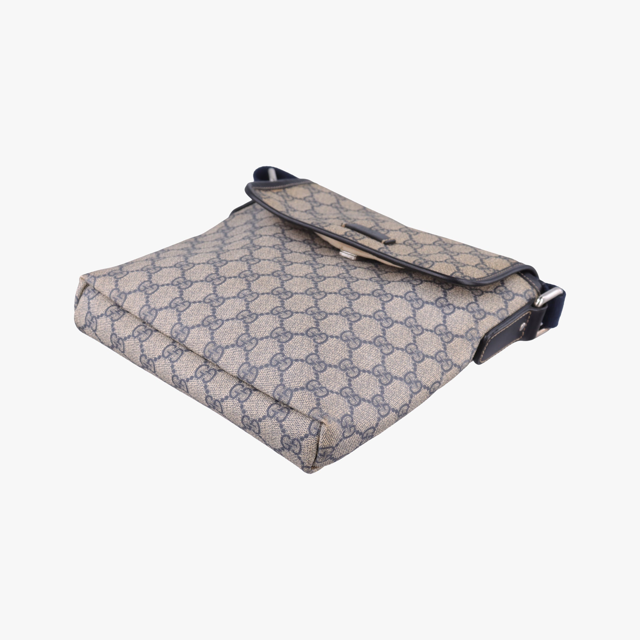 GG Plus GG Supreme beige×navy PVC coated canvas×Leather 223666 B011361882GGプラス GGスプリーム ベージュ×ネイビー PVCコーティングキャンバス×レザー 223666 B011361882