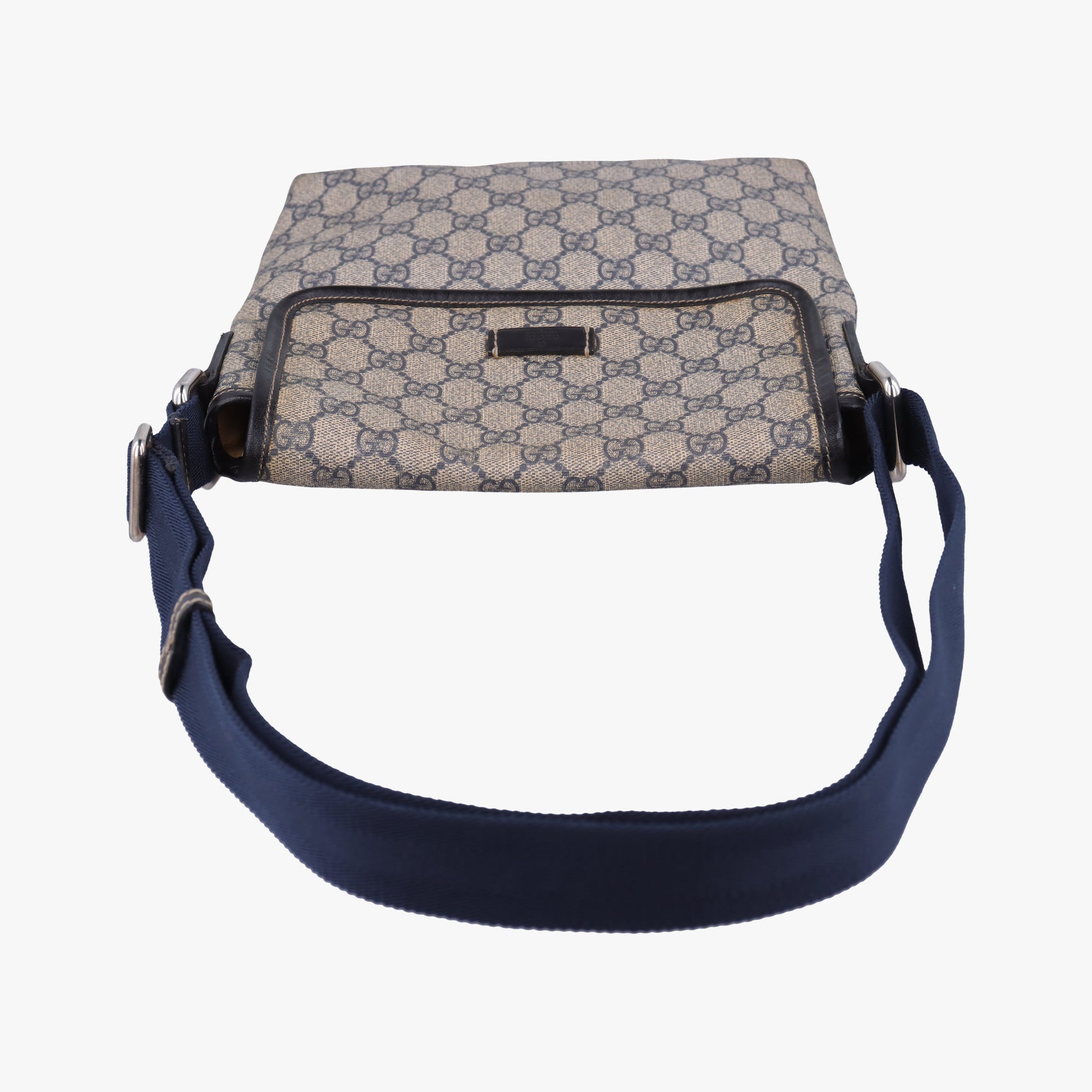 GG Plus GG Supreme beige×navy PVC coated canvas×Leather 223666 B011361882GGプラス GGスプリーム ベージュ×ネイビー PVCコーティングキャンバス×レザー 223666 B011361882