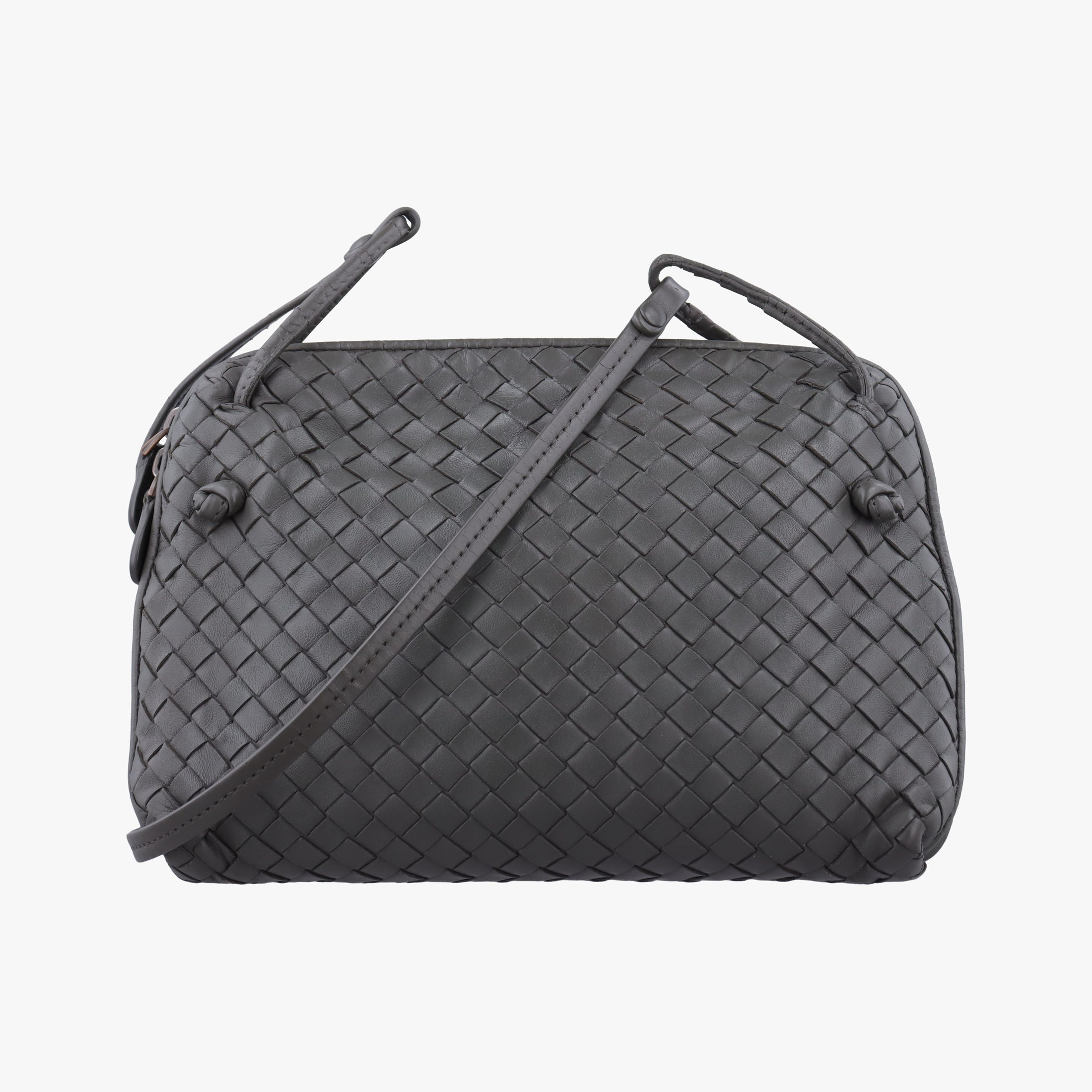 NODINI Intrecciato Grey lambskin B03039932Aノディーニ イントレチャート グレー ラムスキン B03039932A