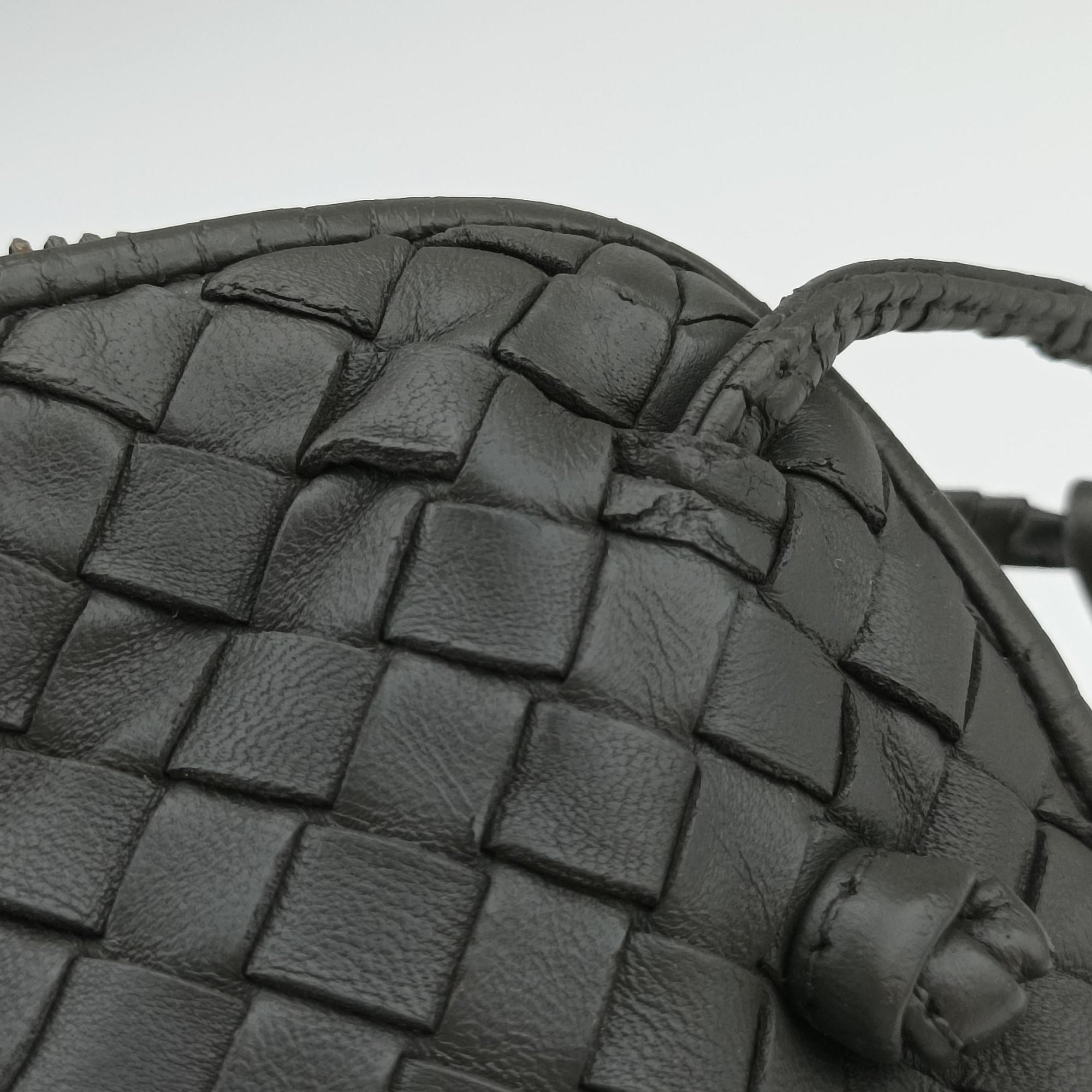 NODINI Intrecciato Grey lambskin B03039932Aノディーニ イントレチャート グレー ラムスキン B03039932A