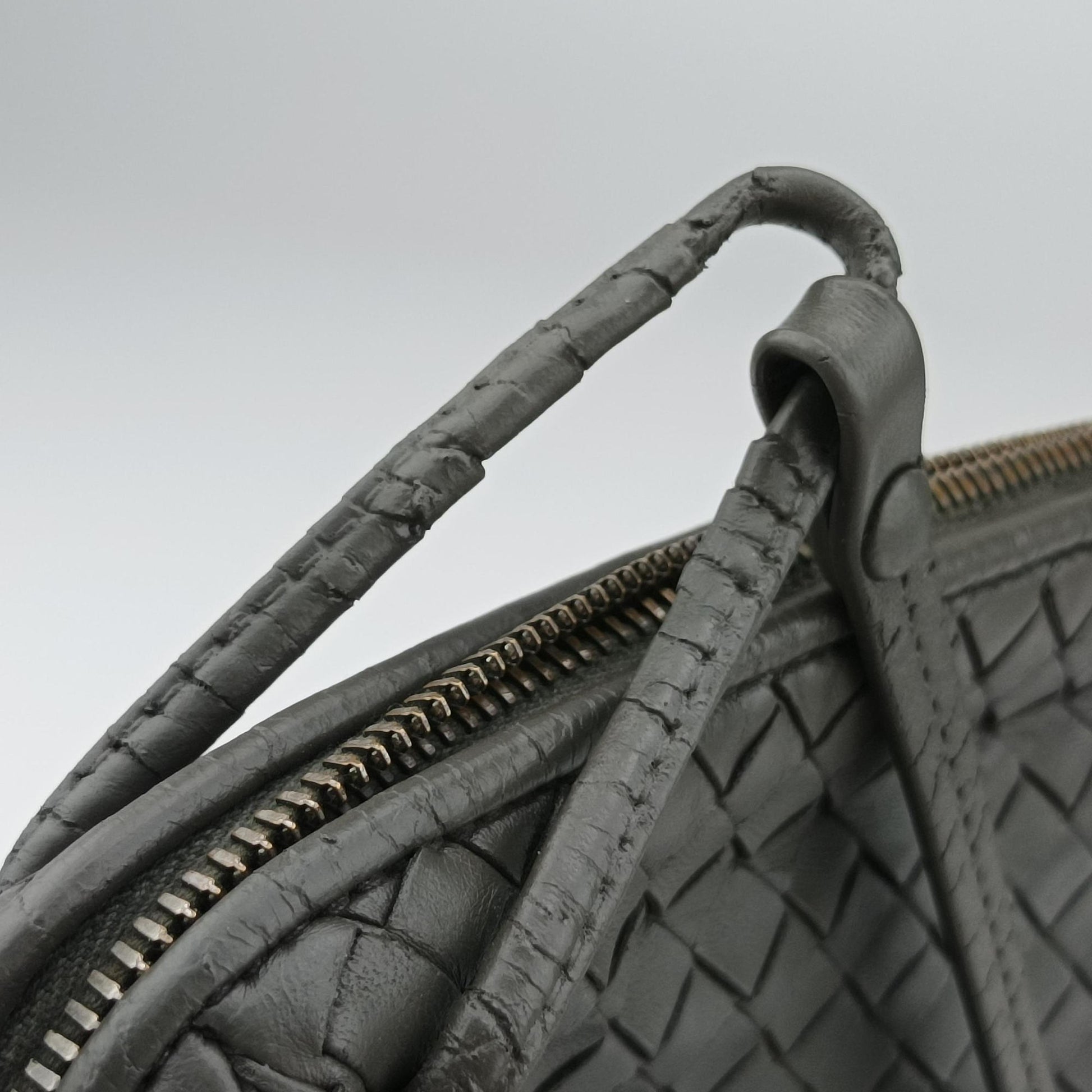NODINI Intrecciato Grey lambskin B03039932Aノディーニ イントレチャート グレー ラムスキン B03039932A