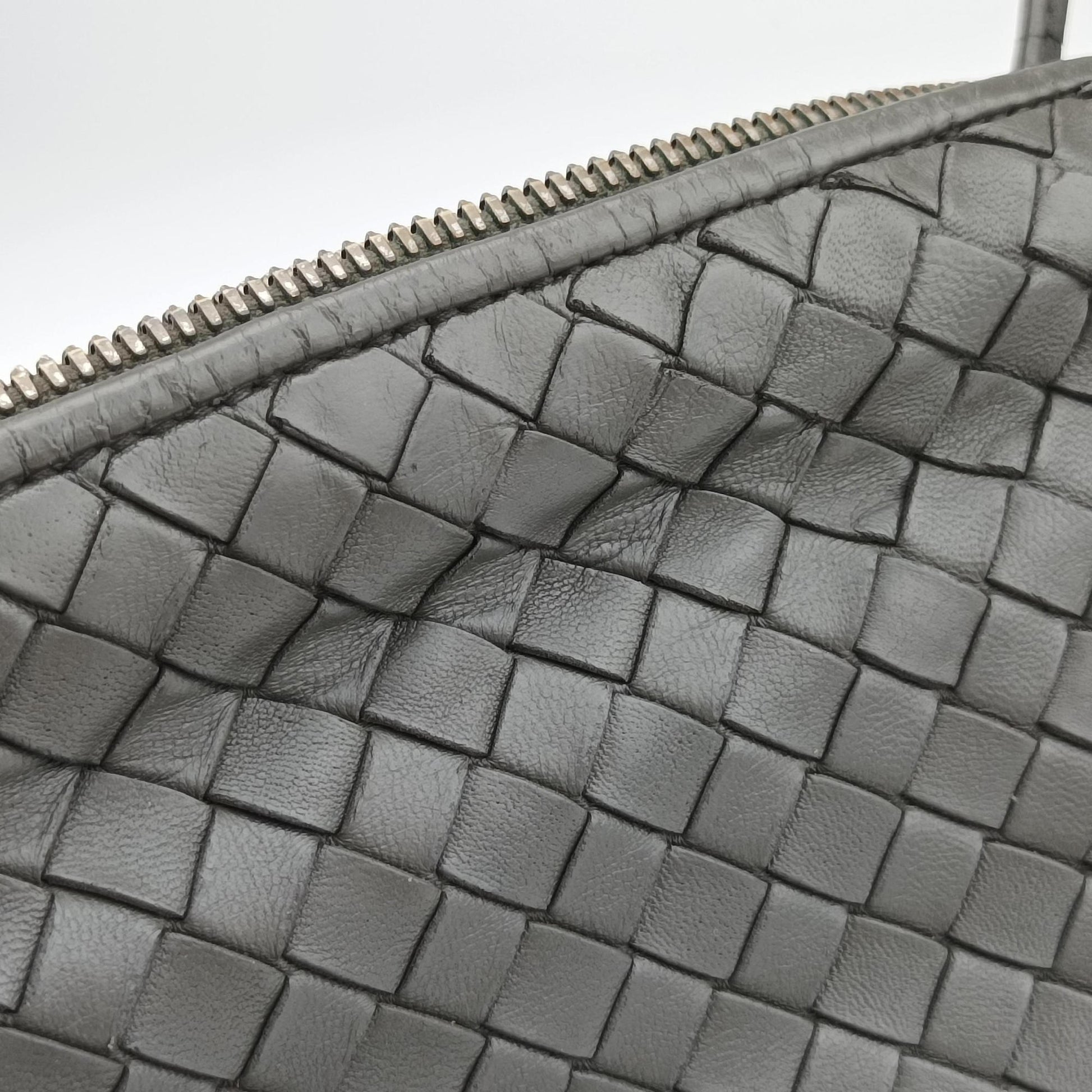 NODINI Intrecciato Grey lambskin B03039932Aノディーニ イントレチャート グレー ラムスキン B03039932A