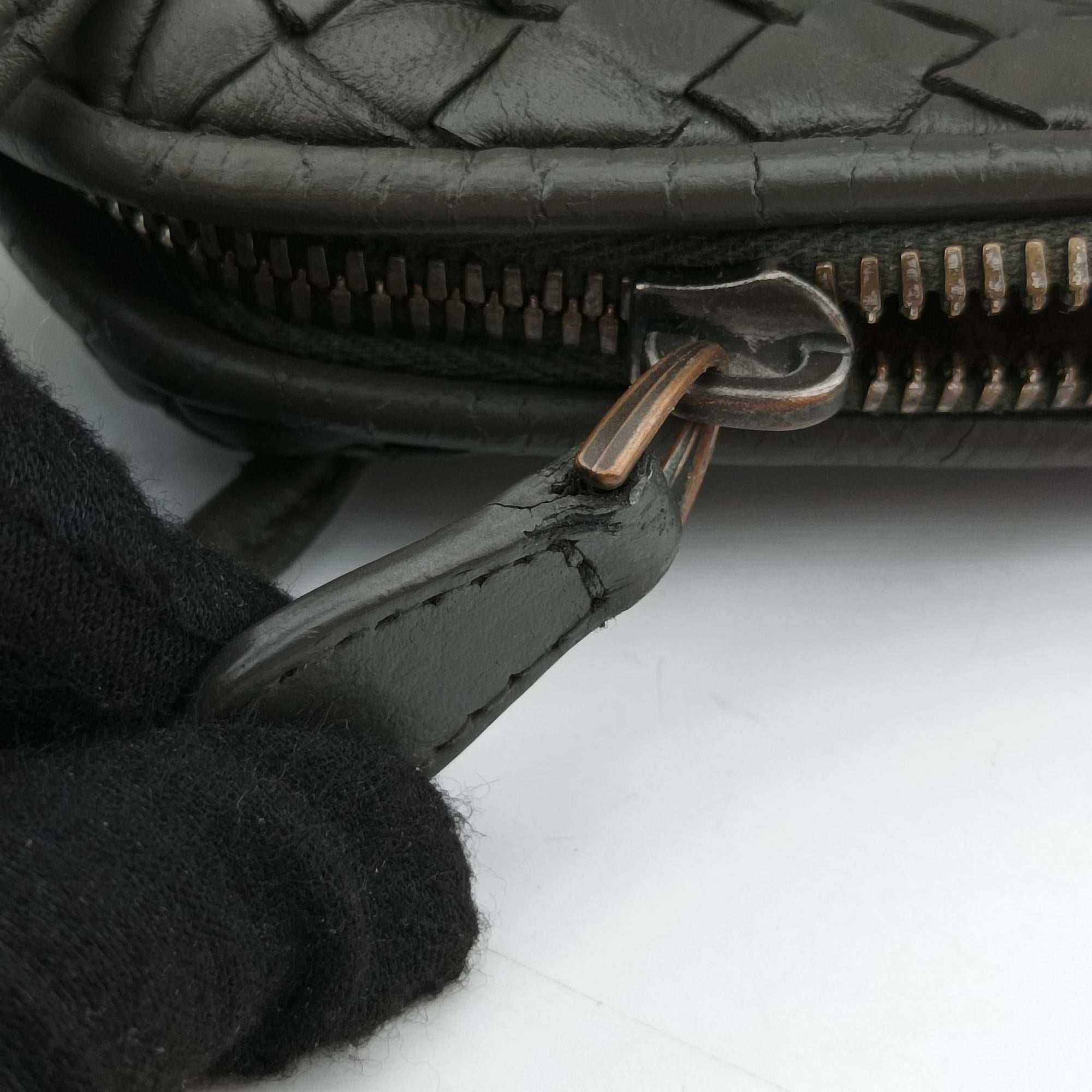 NODINI Intrecciato Grey lambskin B03039932Aノディーニ イントレチャート グレー ラムスキン B03039932A