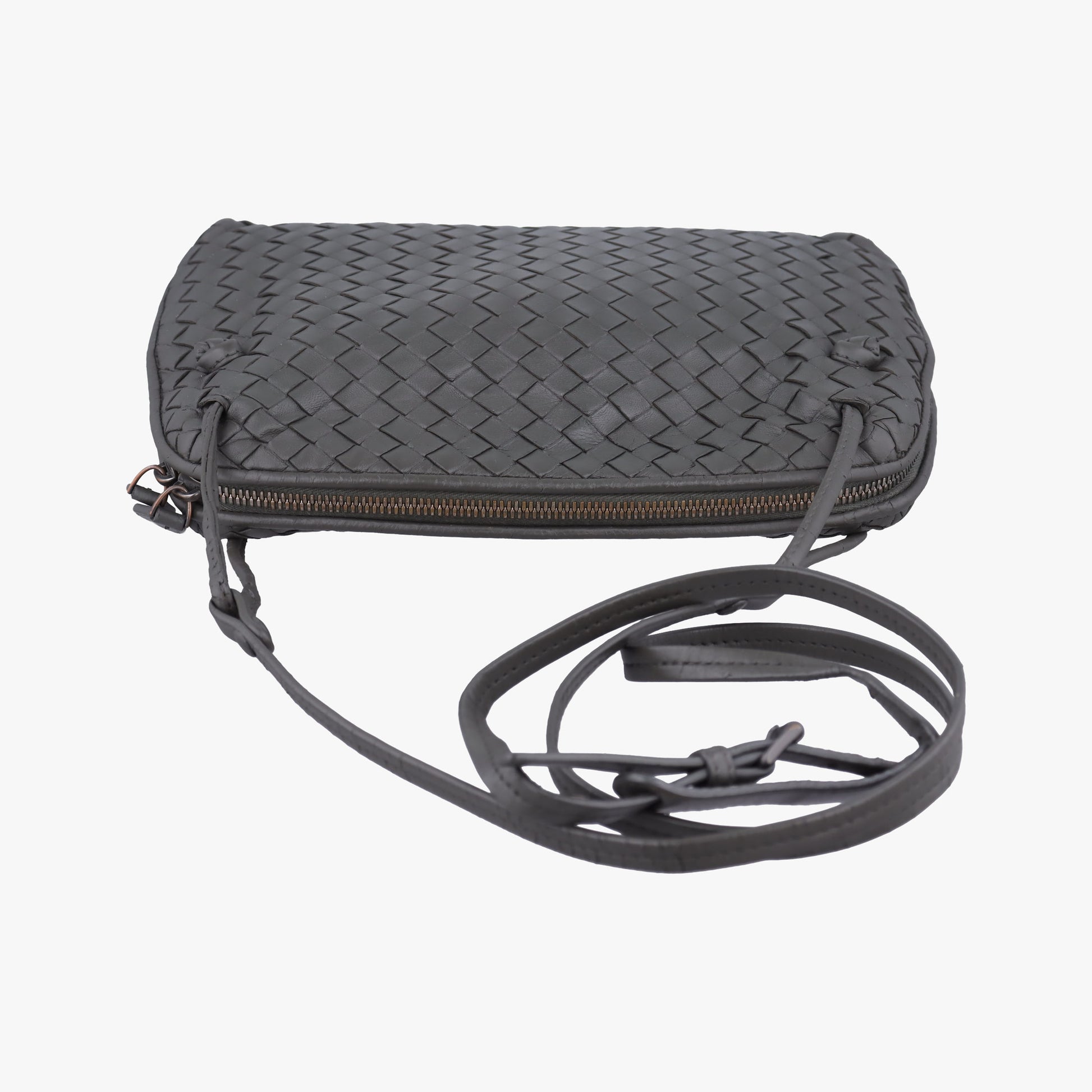 NODINI Intrecciato Grey lambskin B03039932Aノディーニ イントレチャート グレー ラムスキン B03039932A