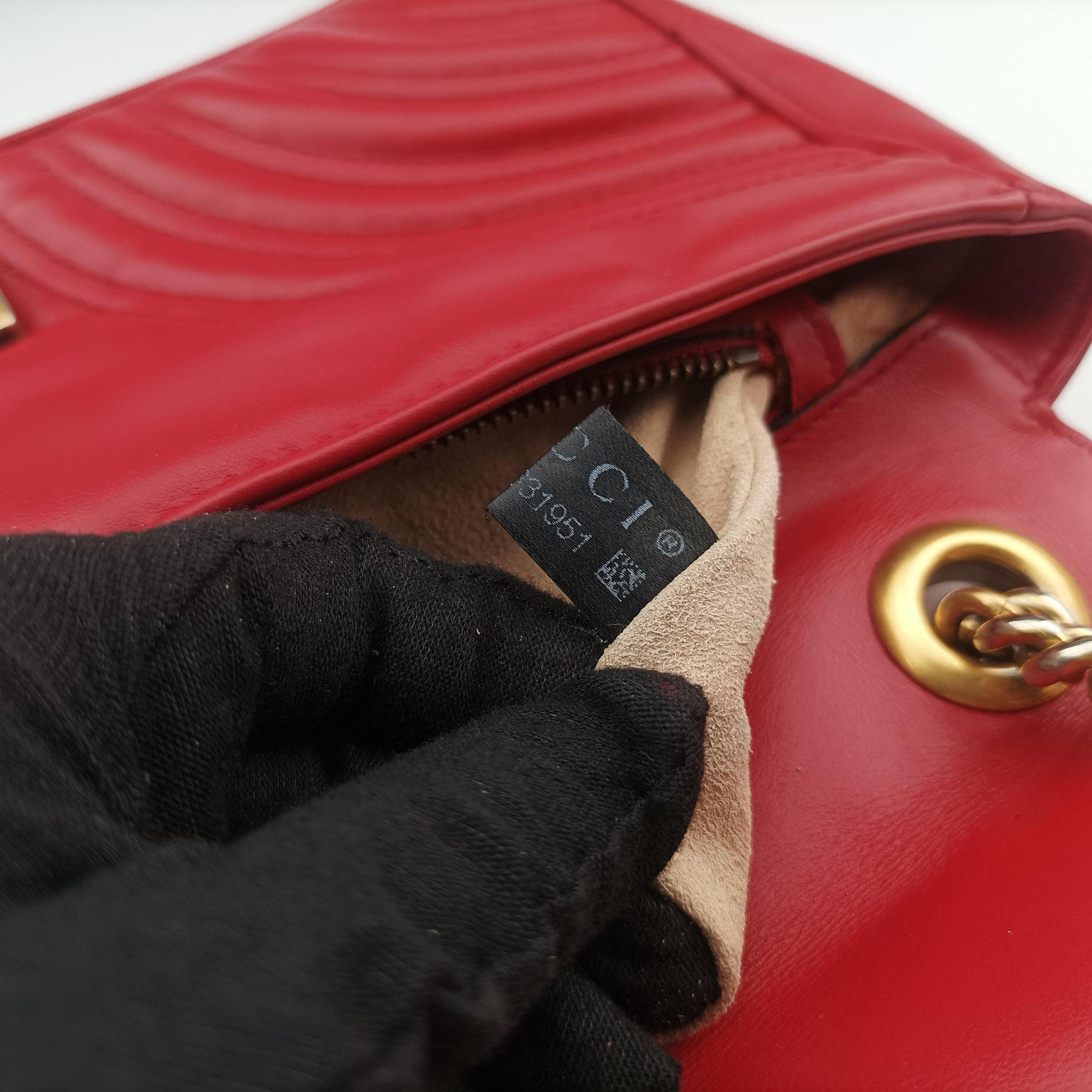 GG Marmont Red Leather 443497 E025631951GGマーモント レッド レザー 443497 E025631951