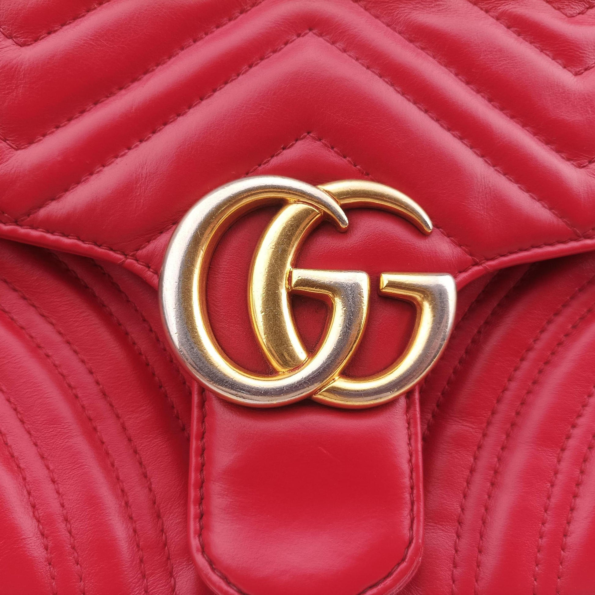 GG Marmont Red Leather 443497 E025631951GGマーモント レッド レザー 443497 E025631951