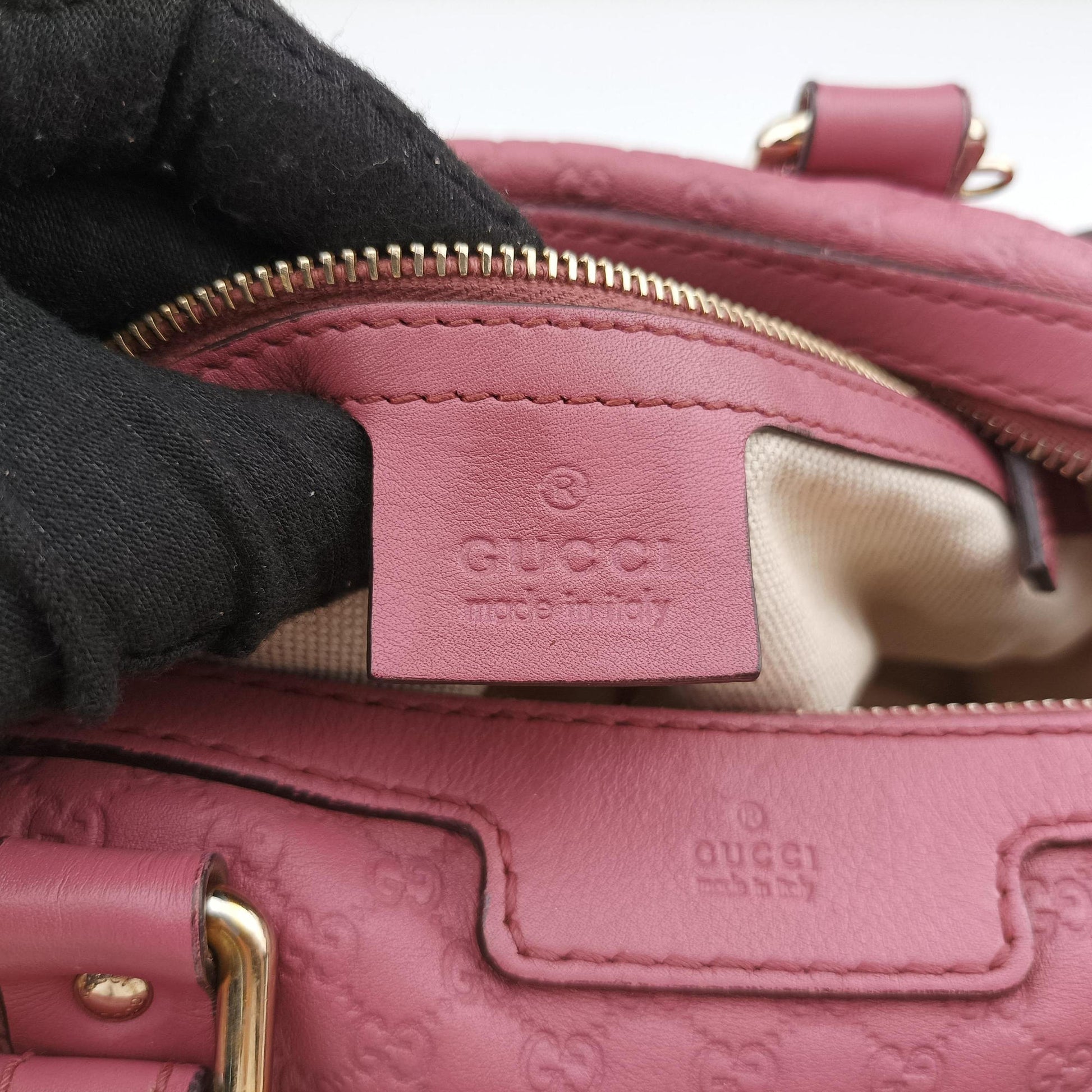Guccissima Trim Web Joy Pink Leather 269876 G013133942グッチシマ トリム ウェブ ジョイ ピンク レザー 269876 G013133942