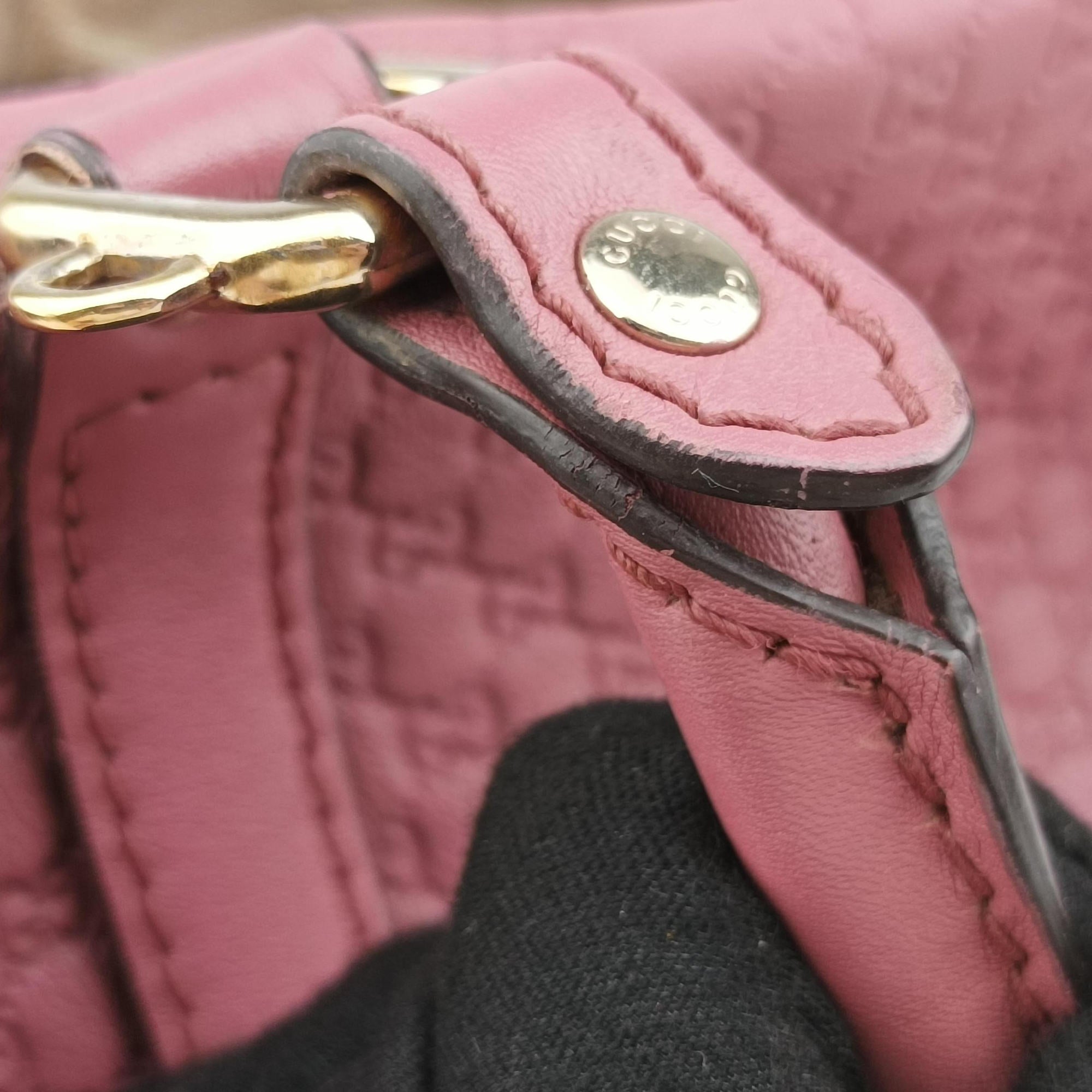 Guccissima Trim Web Joy Pink Leather 269876 G013133942グッチシマ トリム ウェブ ジョイ ピンク レザー 269876 G013133942