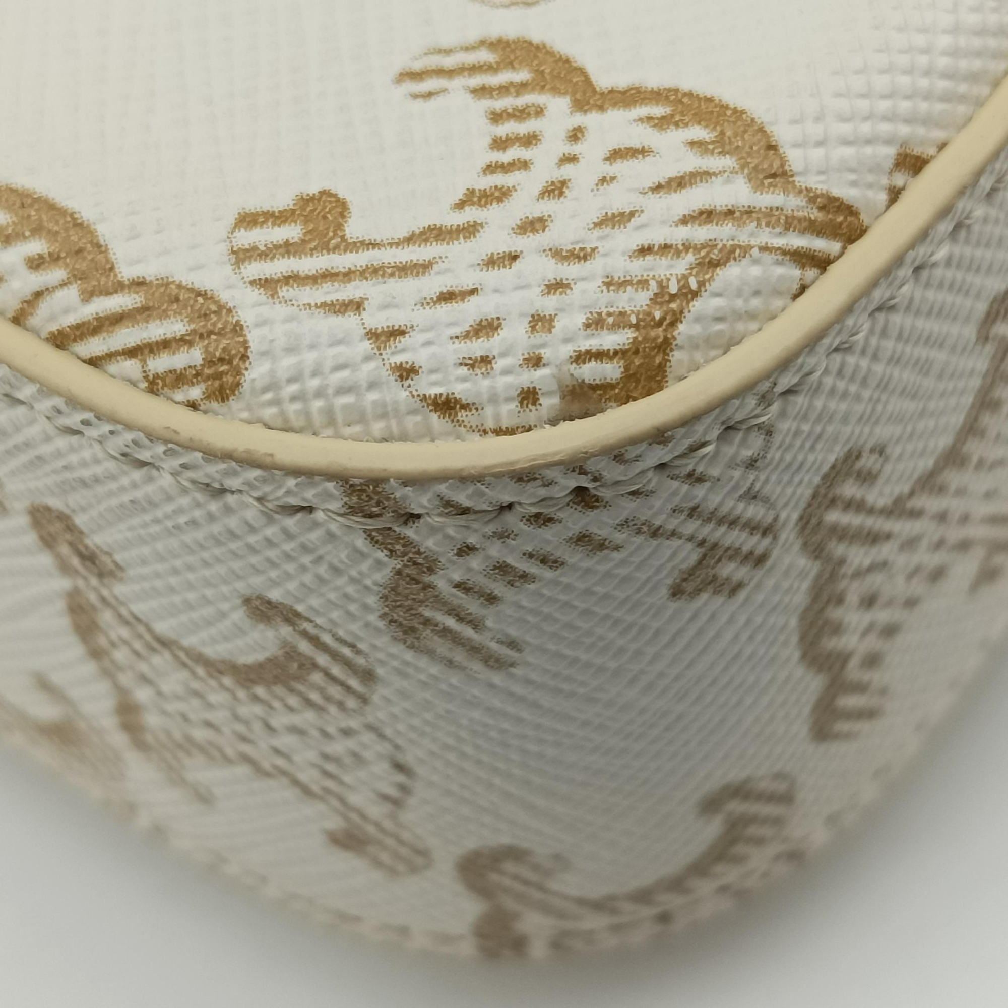 Claude Triomphe white x brown PVC coated canvas x Leather W-CU-2251クロード トリオンフ ホワイトxブラウン PVCコーティングキャンバスxレザー W-CU-2251