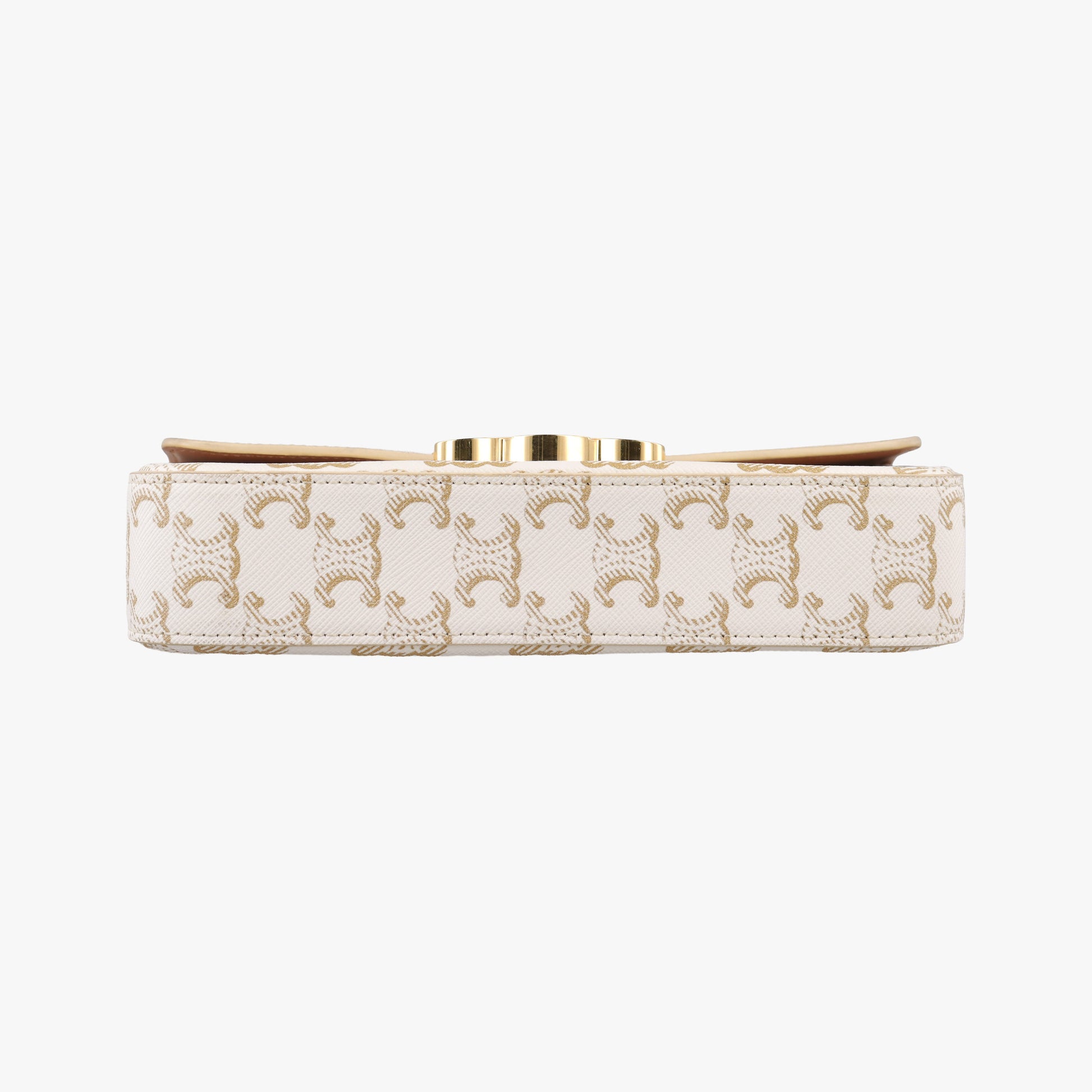 Claude Triomphe white x brown PVC coated canvas x Leather W-CU-2251クロード トリオンフ ホワイトxブラウン PVCコーティングキャンバスxレザー W-CU-2251