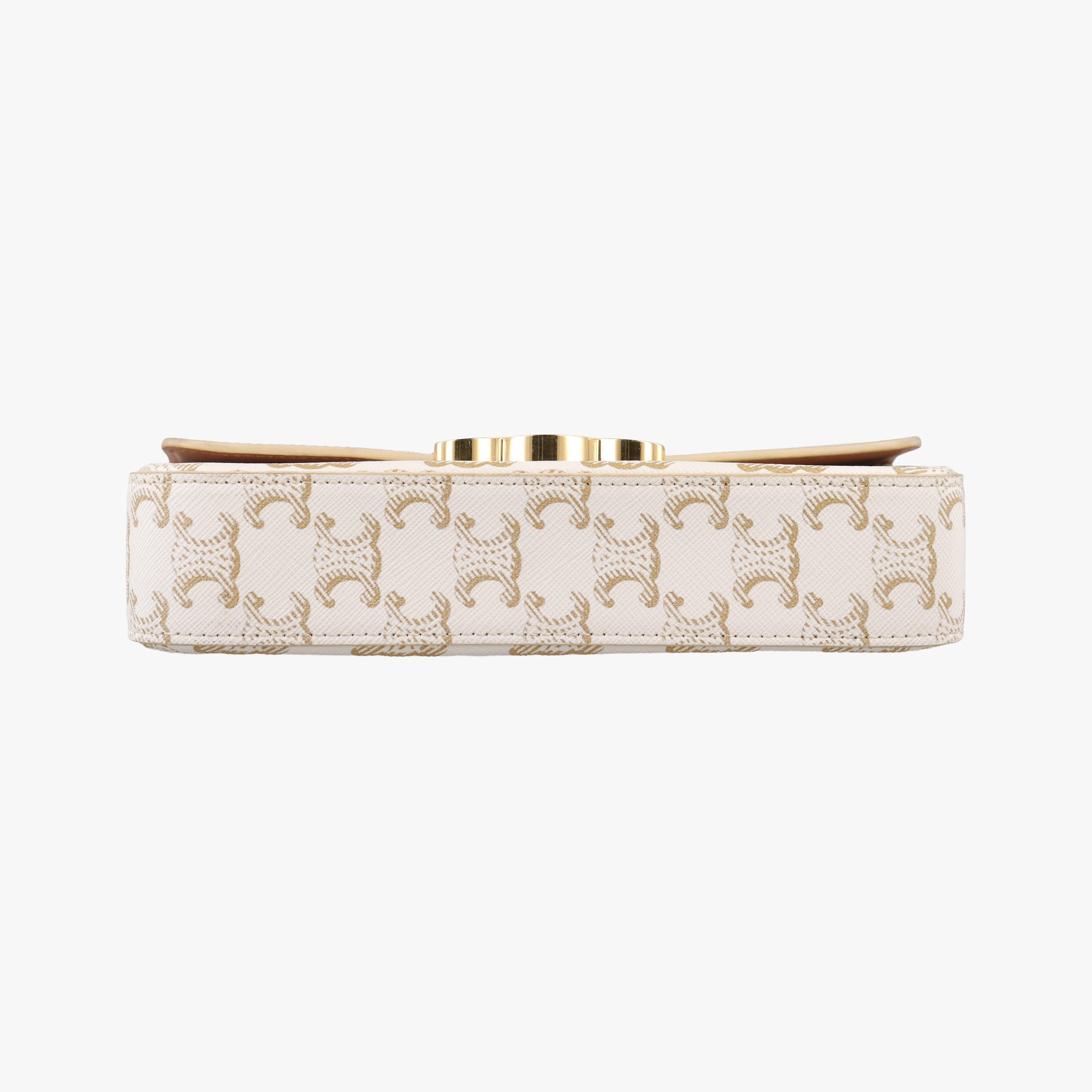 Claude Triomphe white x brown PVC coated canvas x Leather W-CU-2251クロード トリオンフ ホワイトxブラウン PVCコーティングキャンバスxレザー W-CU-2251